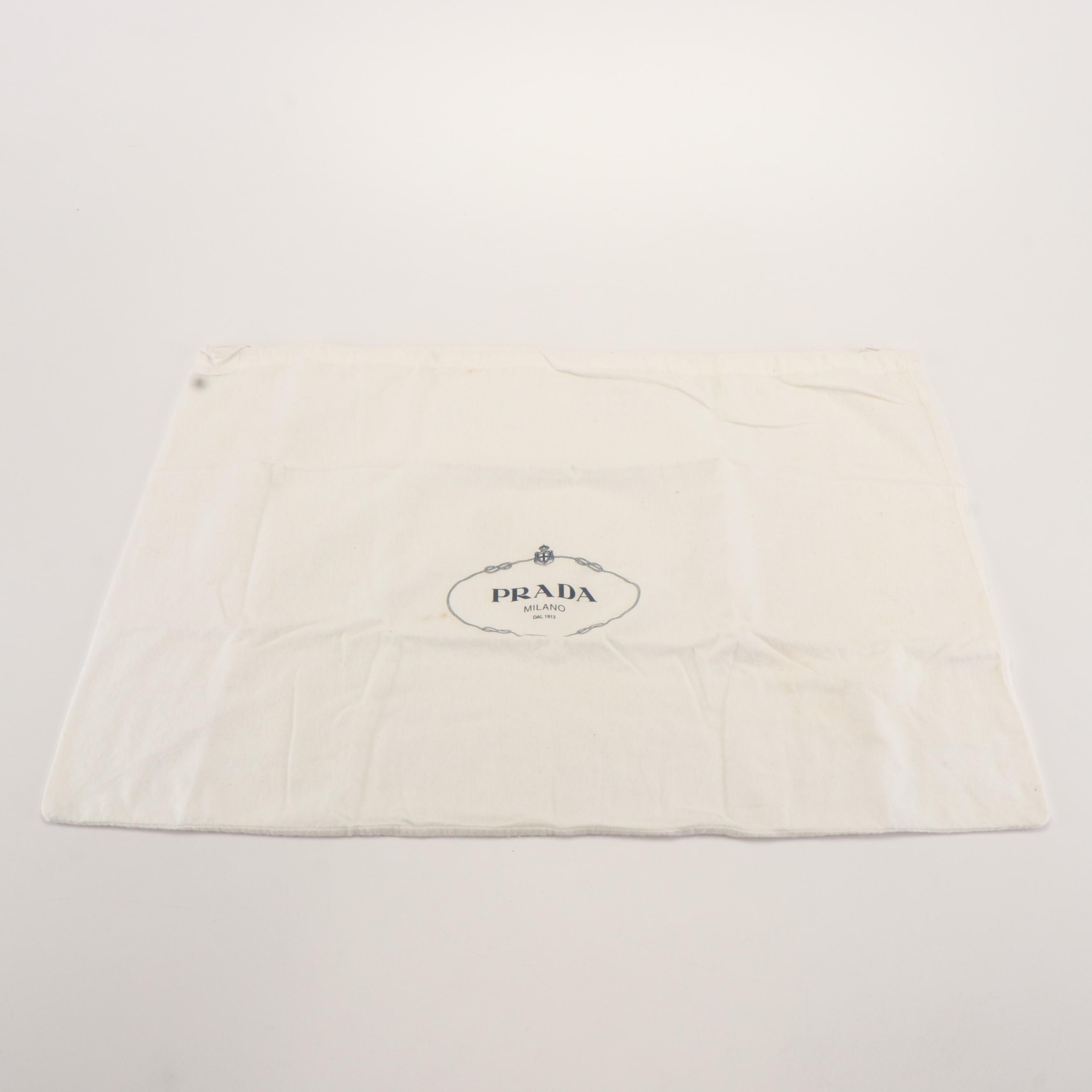 Prada White Denim Canapa Tote Bag