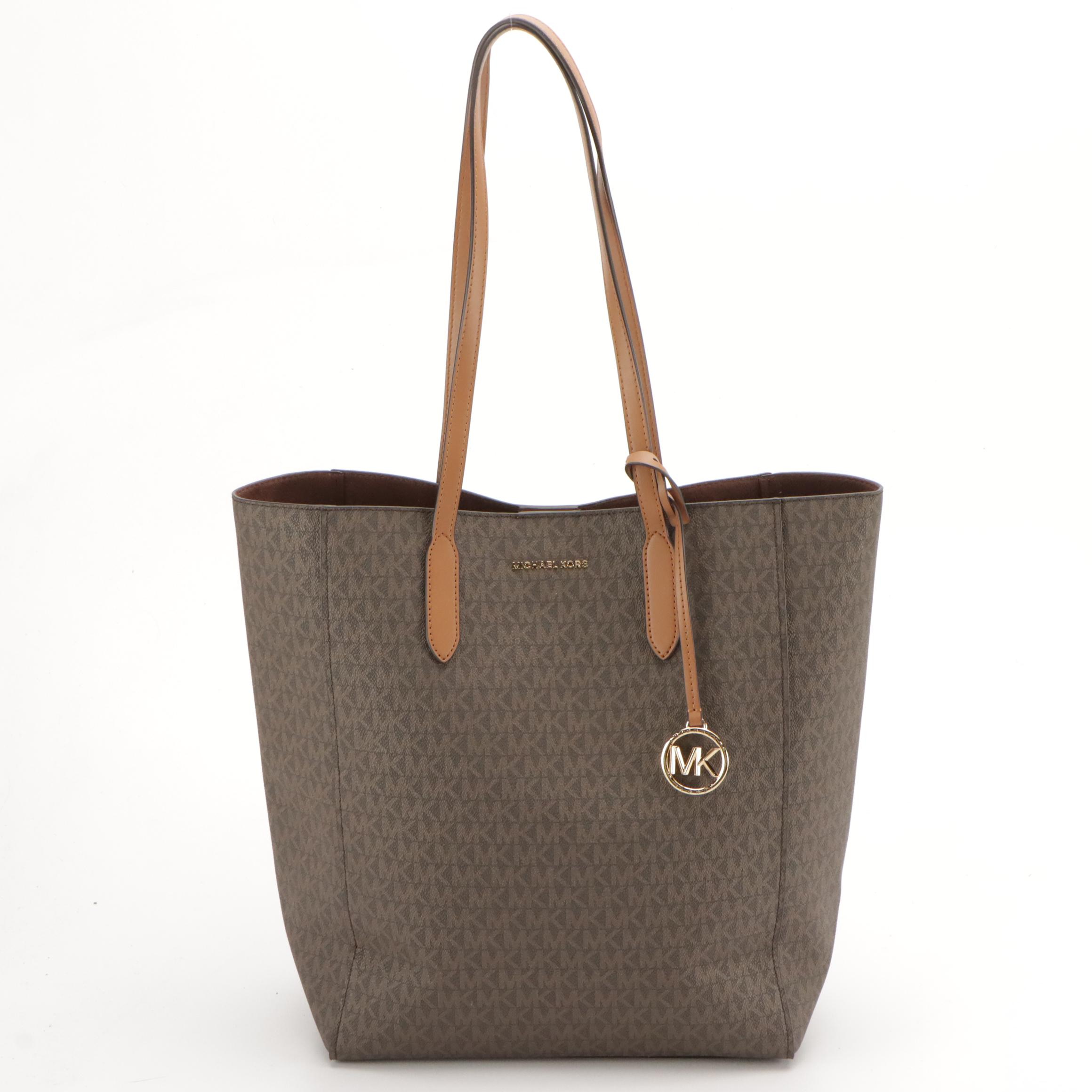 Michael Kors Sinclair Shopper Tote and Sylvia Front Flap Shoulder Bag in Canvas