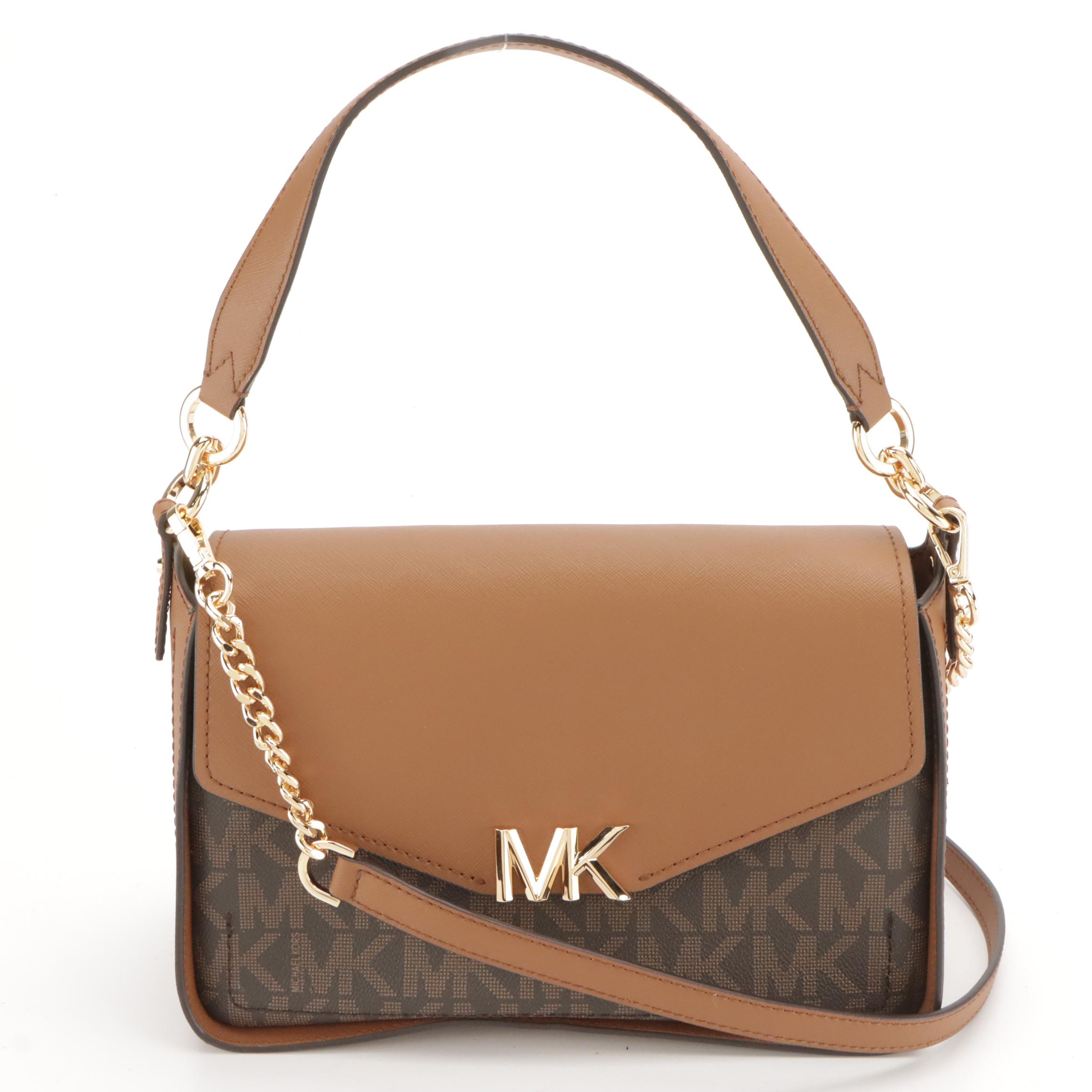 Michael Kors Sinclair Shopper Tote and Sylvia Front Flap Shoulder Bag in Canvas