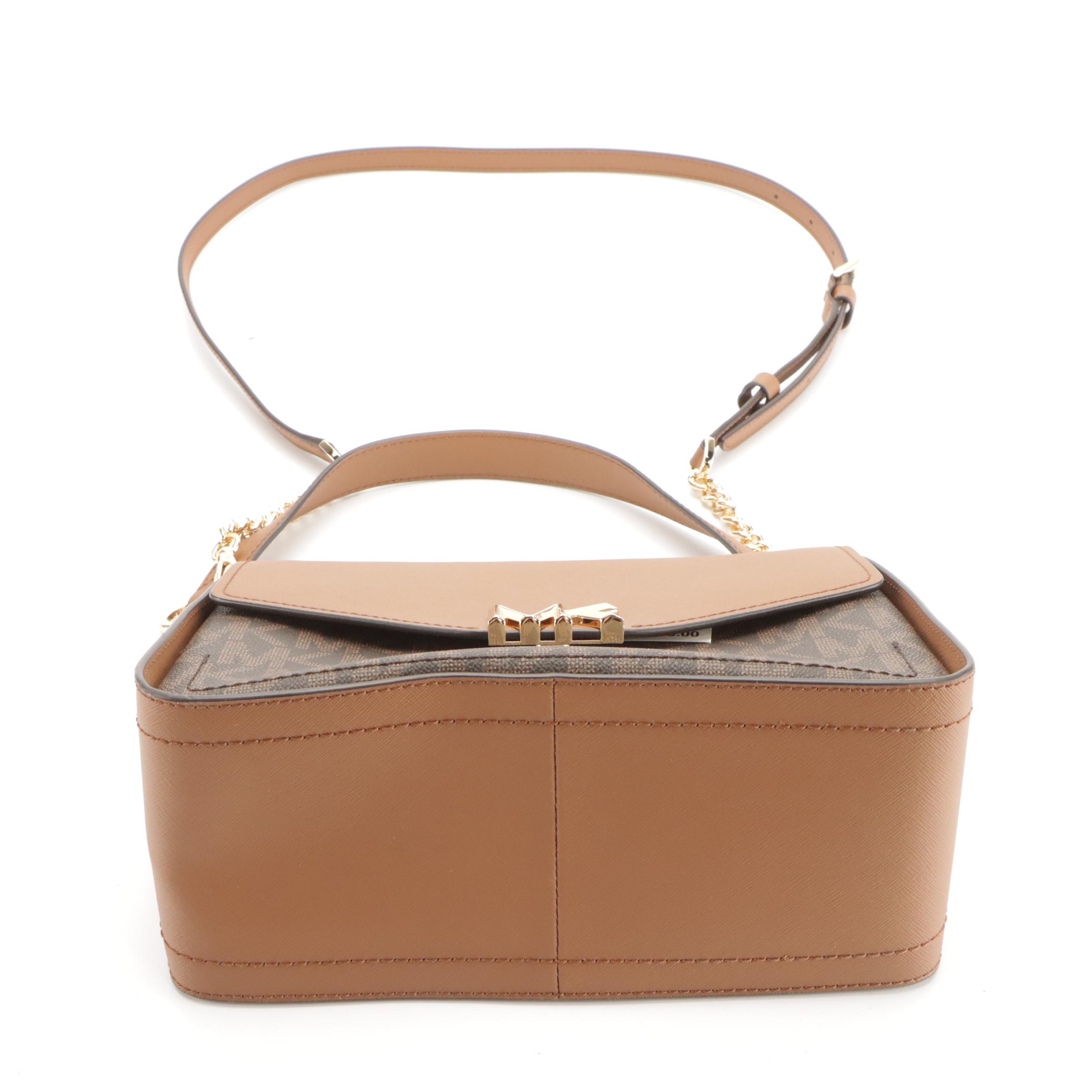 Michael Kors Sinclair Shopper Tote and Sylvia Front Flap Shoulder Bag in Canvas