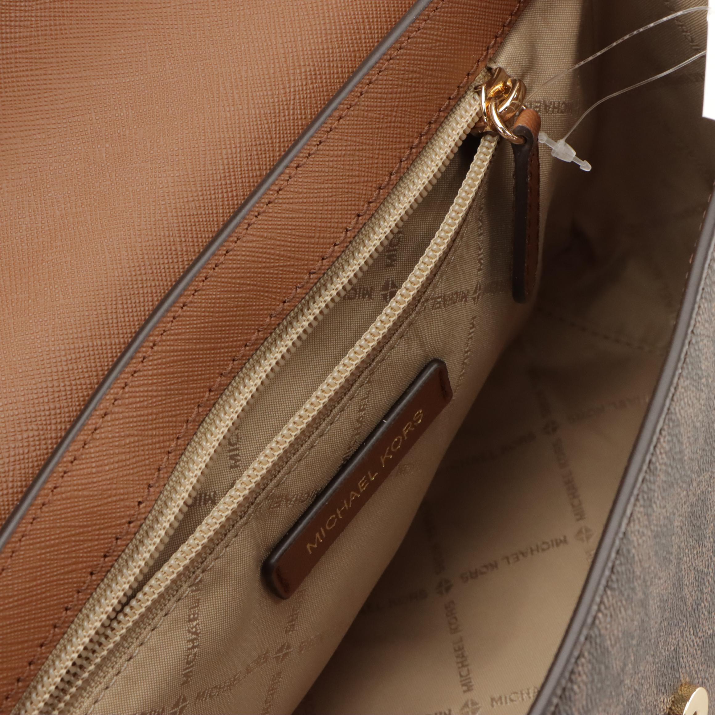 Michael Kors Sinclair Shopper Tote and Sylvia Front Flap Shoulder Bag in Canvas