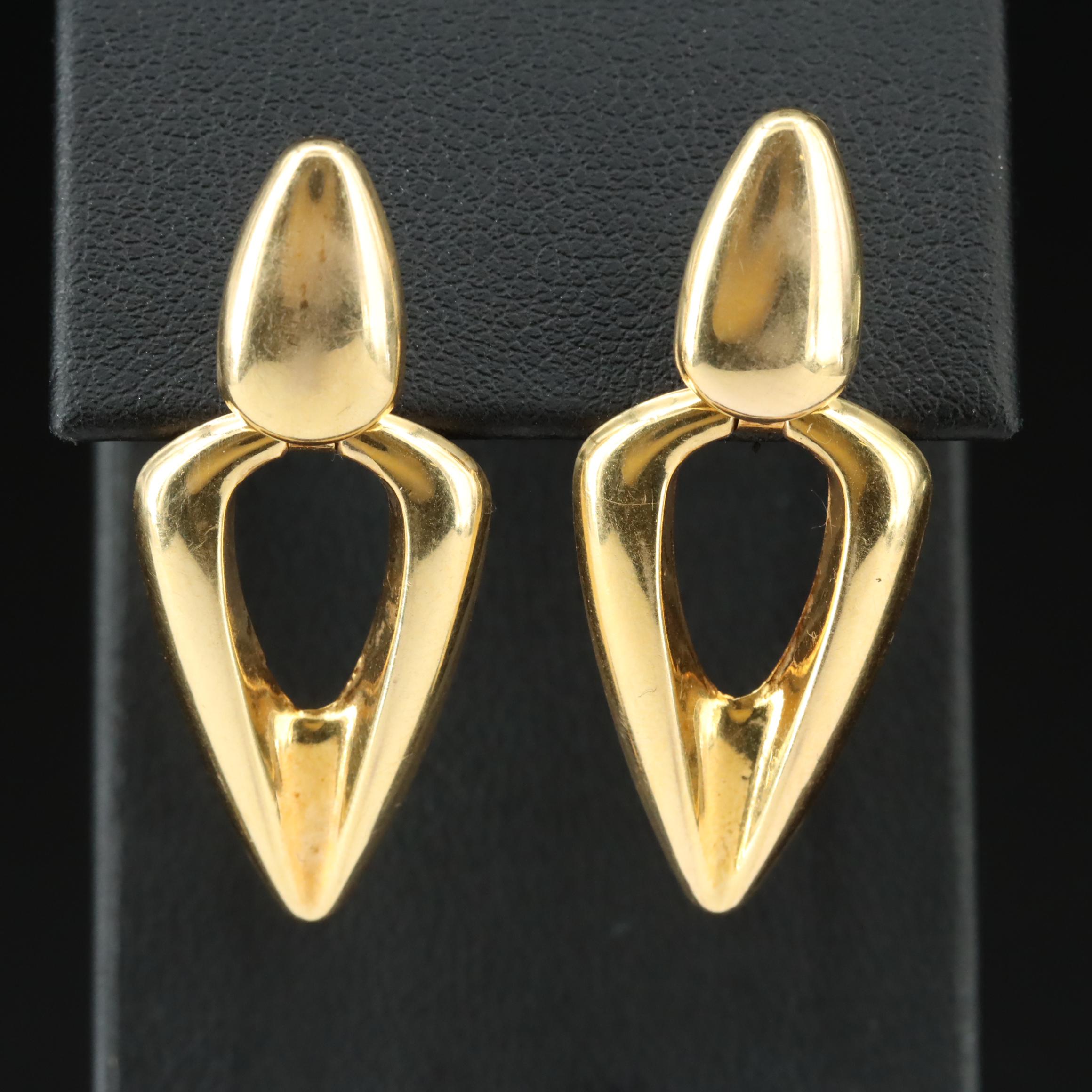 Italian UnoAErre 14K Door Knocker Earrings