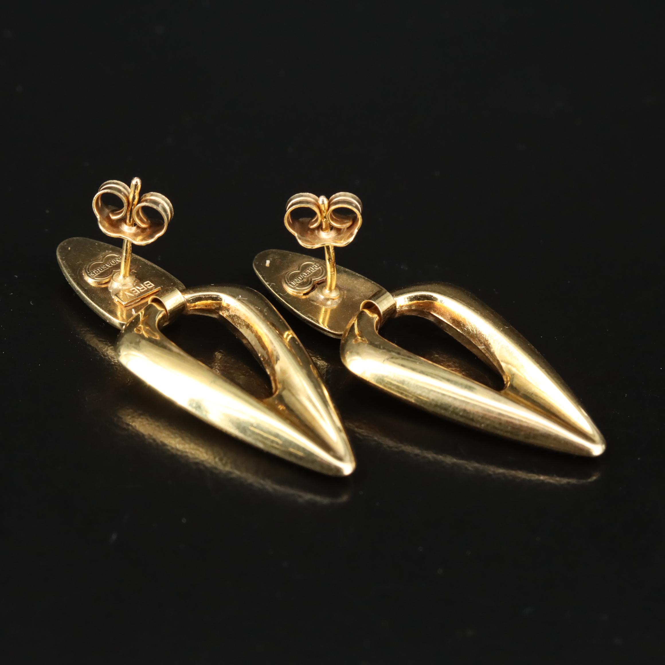 Italian UnoAErre 14K Door Knocker Earrings