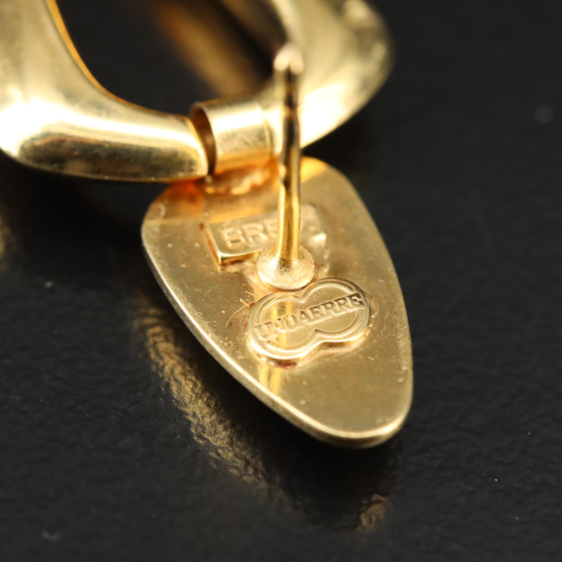 Italian UnoAErre 14K Door Knocker Earrings