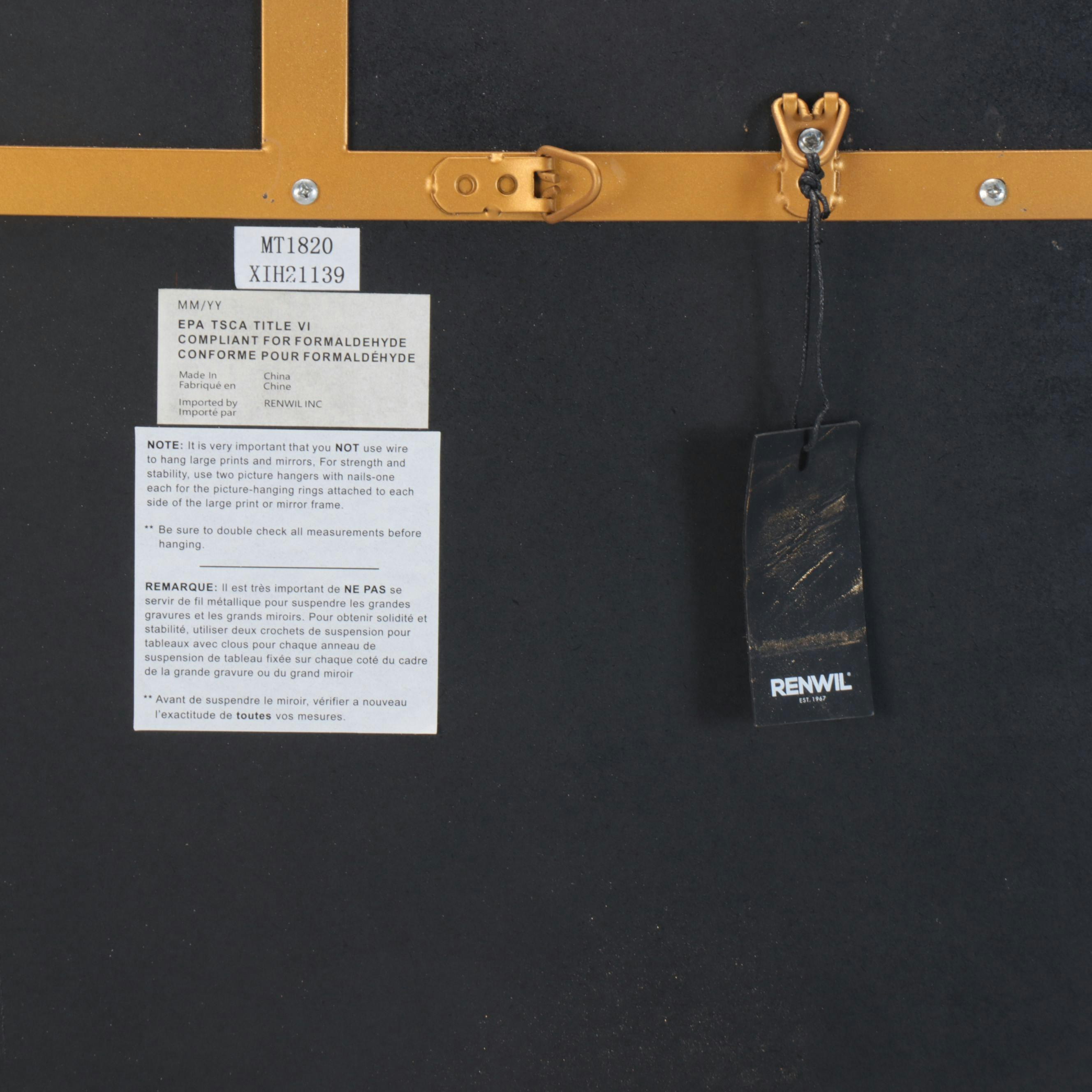 Renwil "Florence" Gilt Iron Wall Mirror