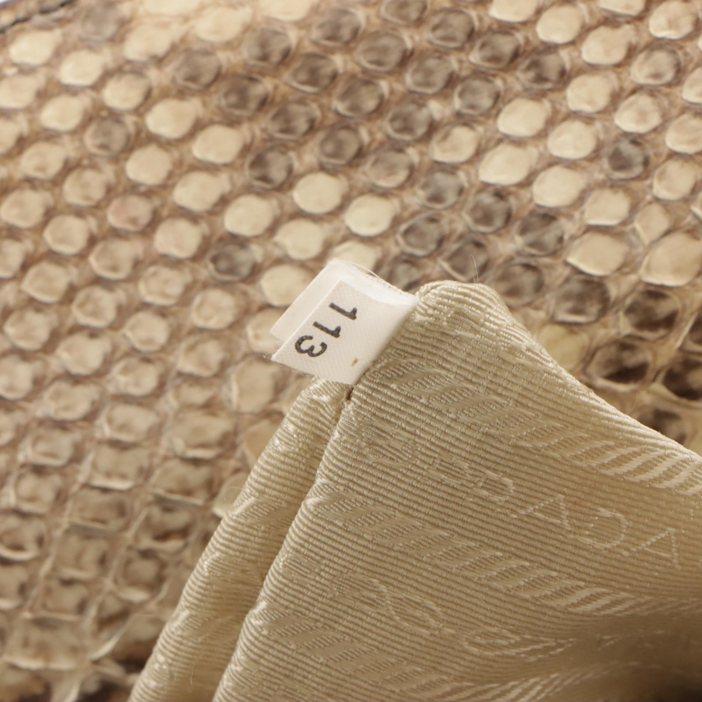 Prada Frame Handbag Tote in Python Skin with Braided Handles