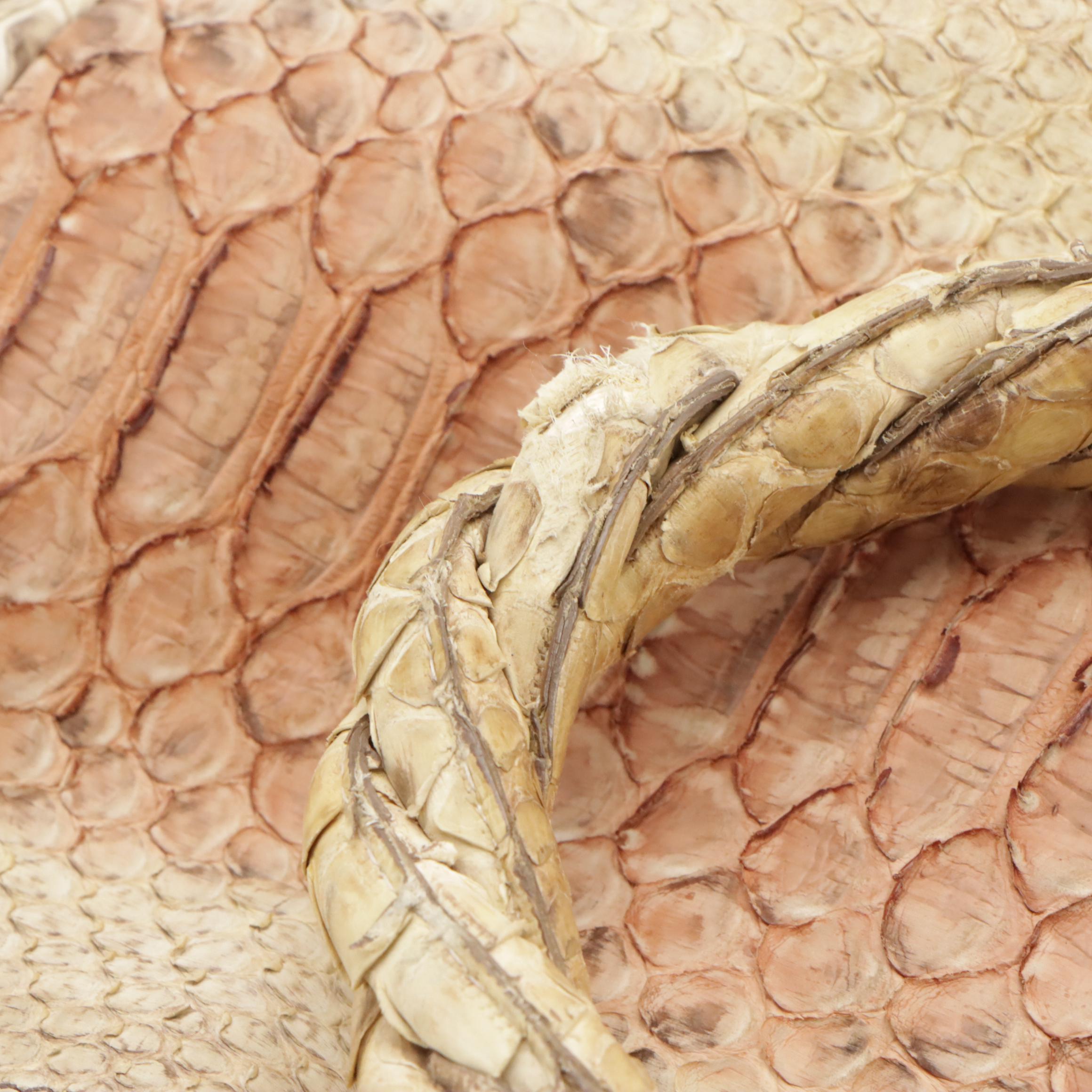 Prada Frame Handbag Tote in Python Skin with Braided Handles