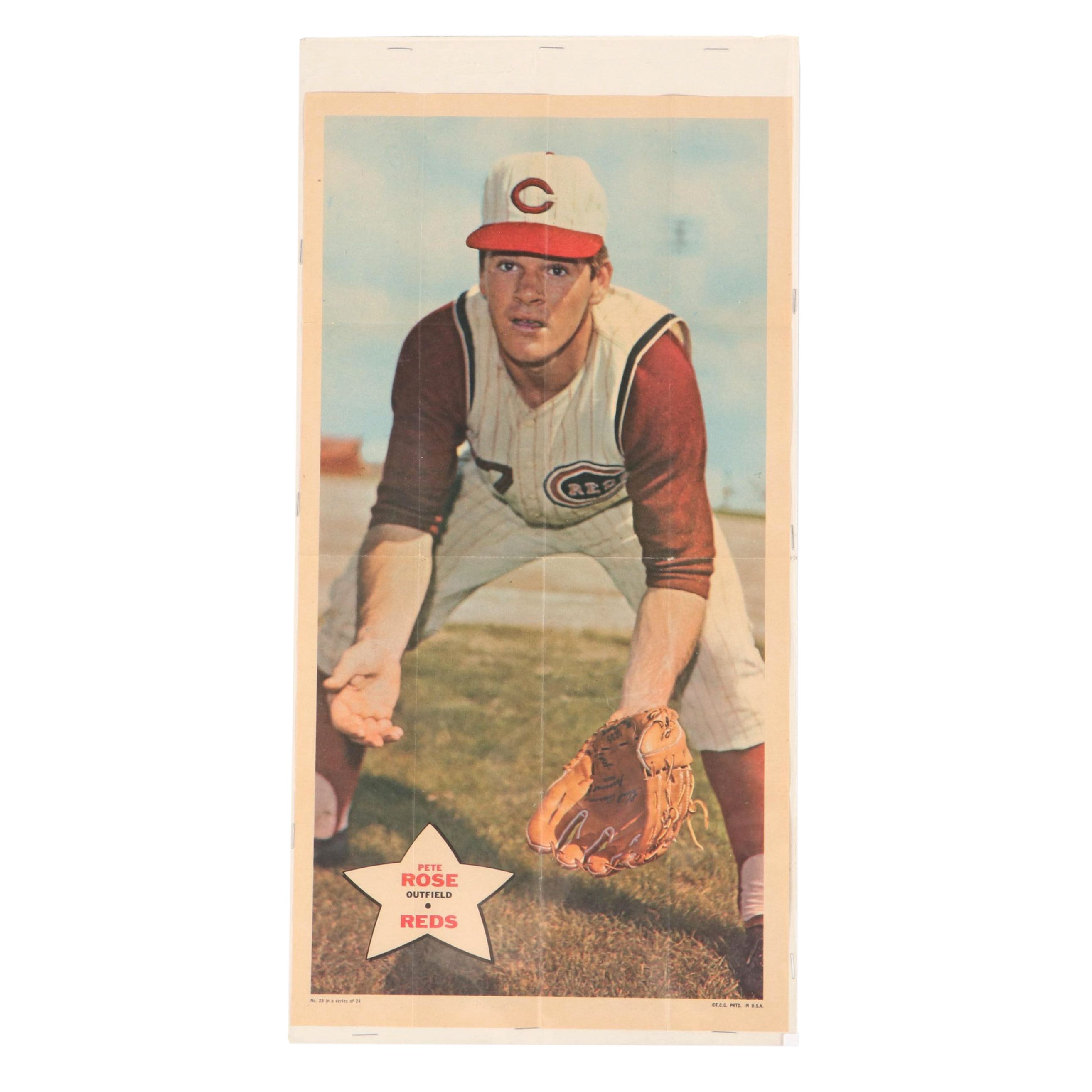 1968 Topps Pete Rose Cincinnati Reds Poster
