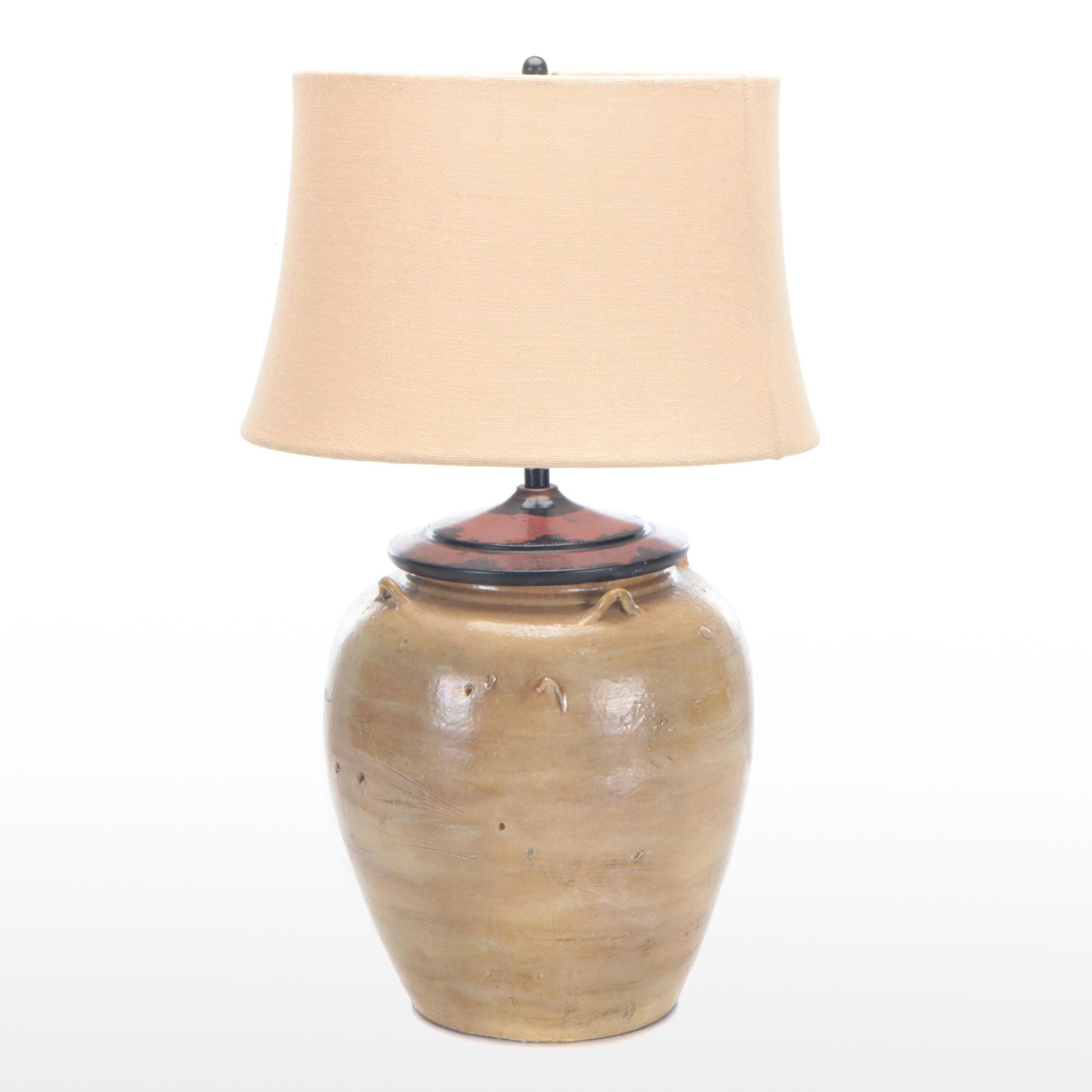 Southeast Asian Martaban Type Earthenware Water Vessel Lamp, 21st Century