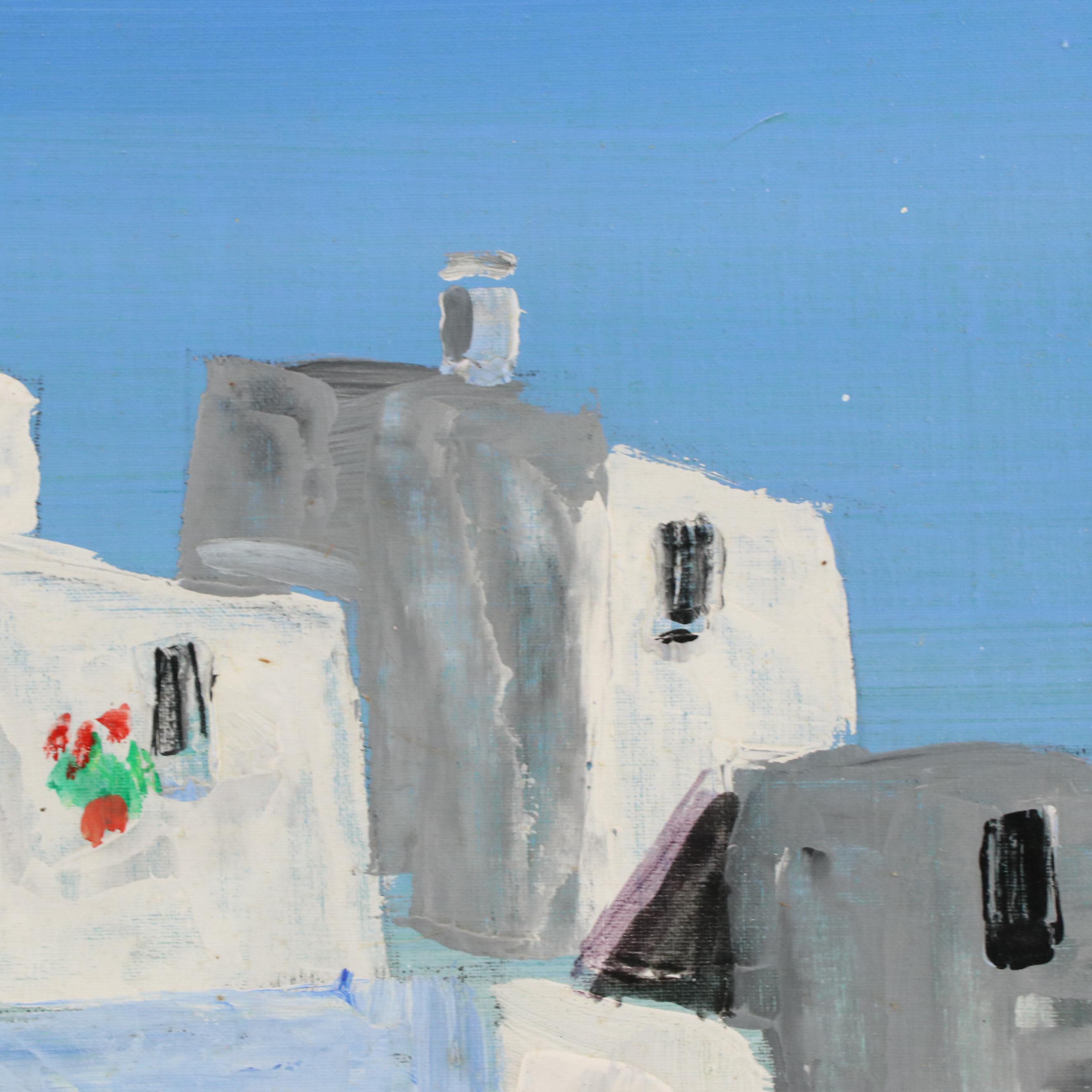 Landscape Oil Painting of Adobe Village Scene