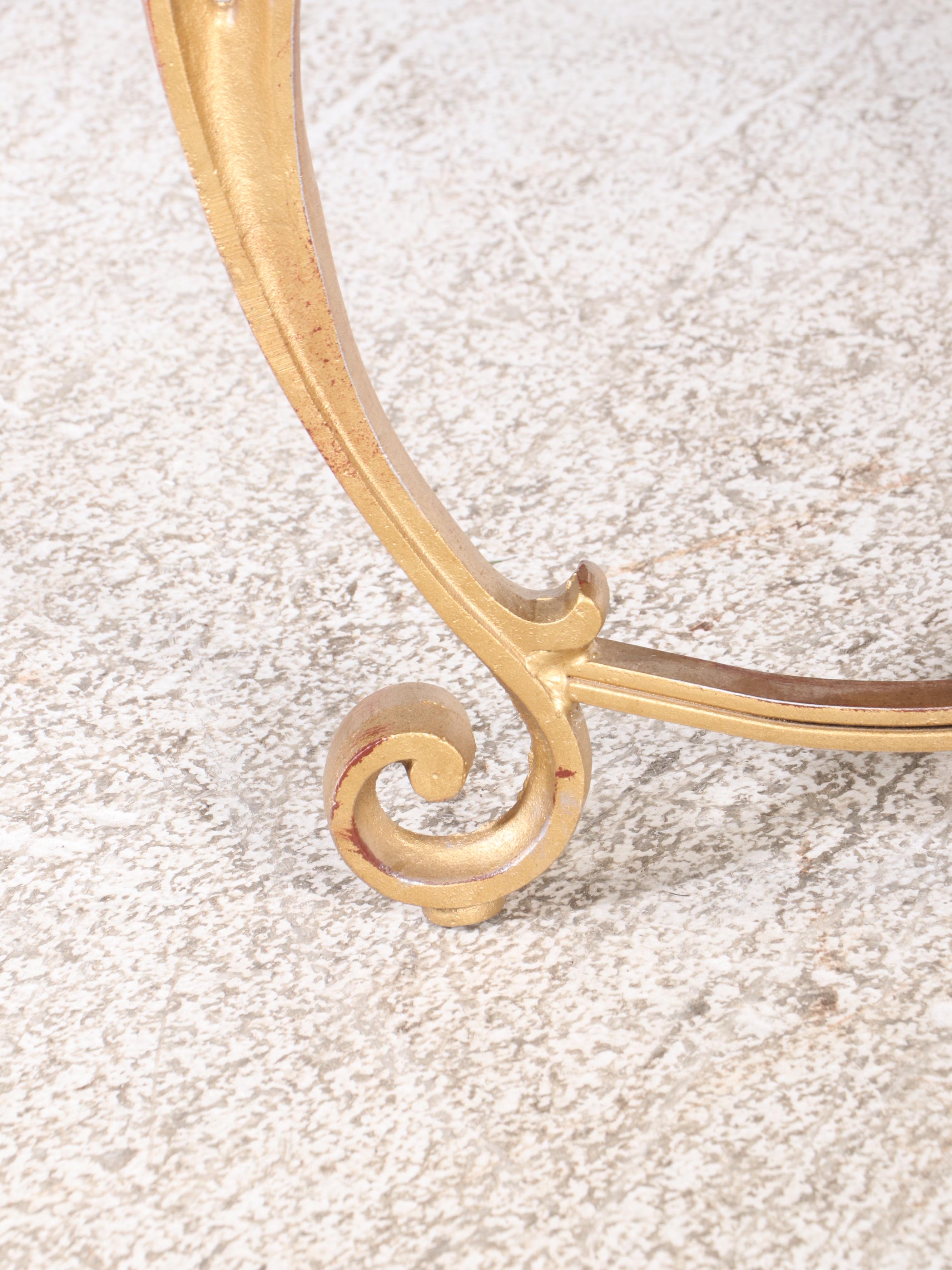 Hollywood Regency Style Gilt Metal and Glass Top Coffee Table