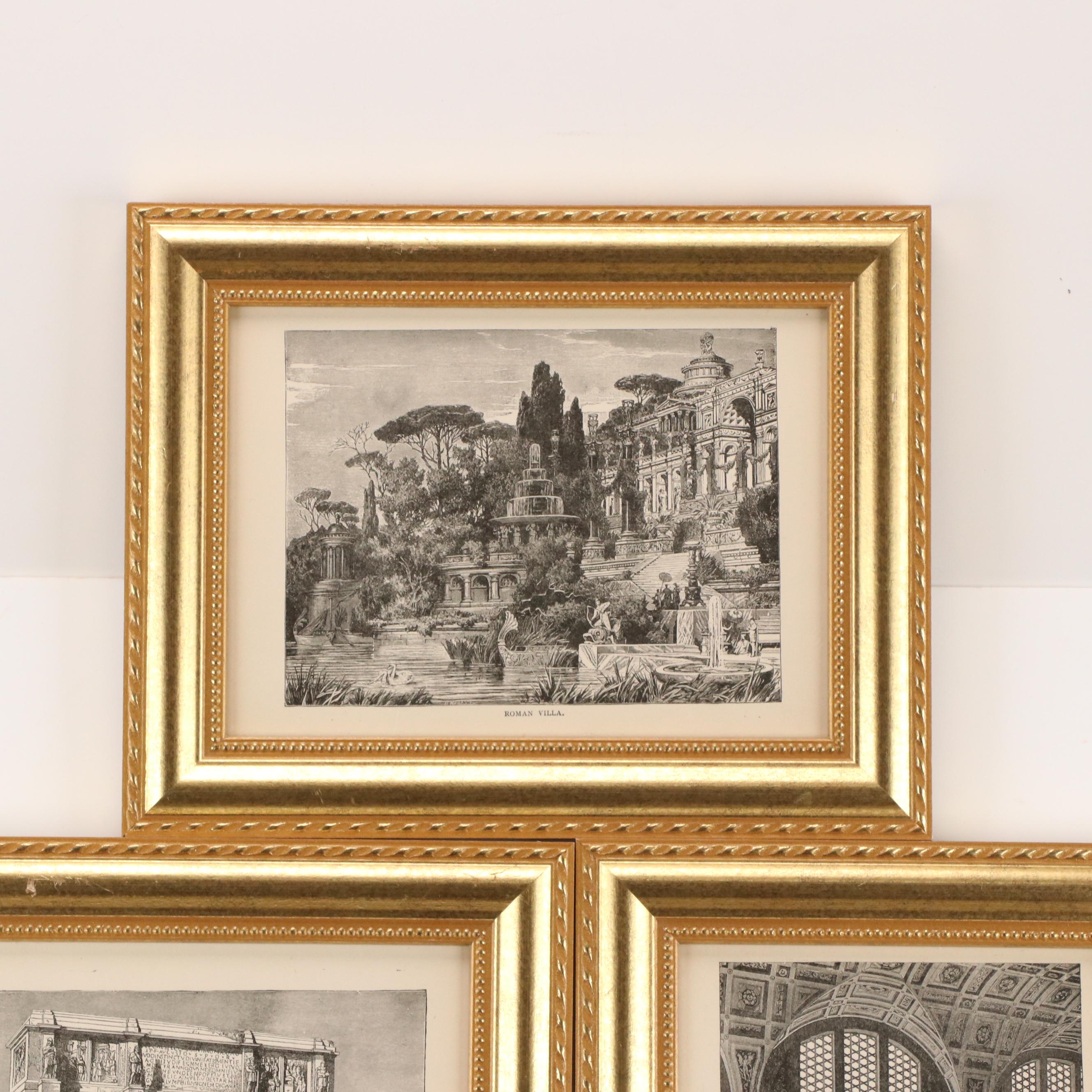 Wood Engravings and Rotogravure of Roman Architectural Landmarks