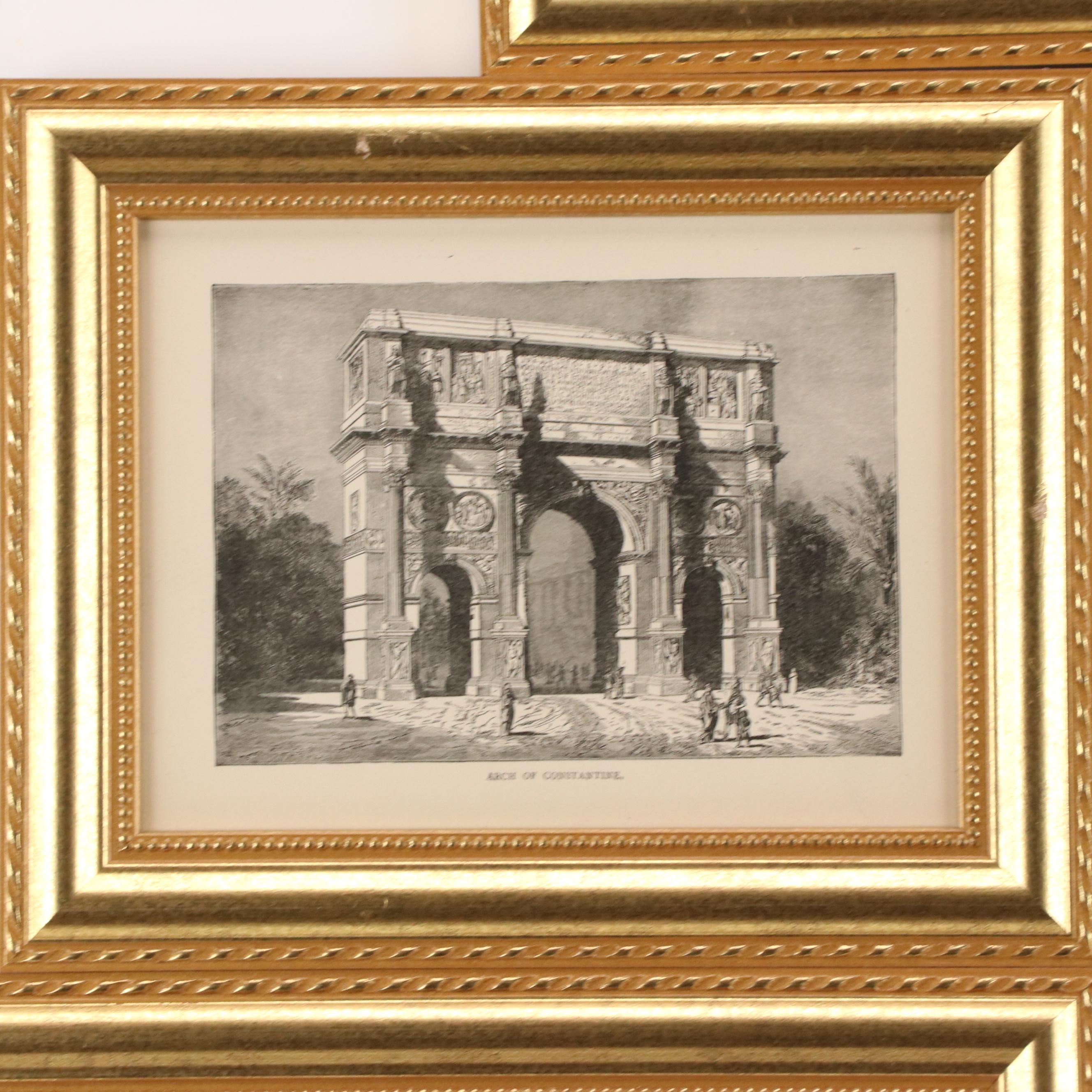 Wood Engravings and Rotogravure of Roman Architectural Landmarks