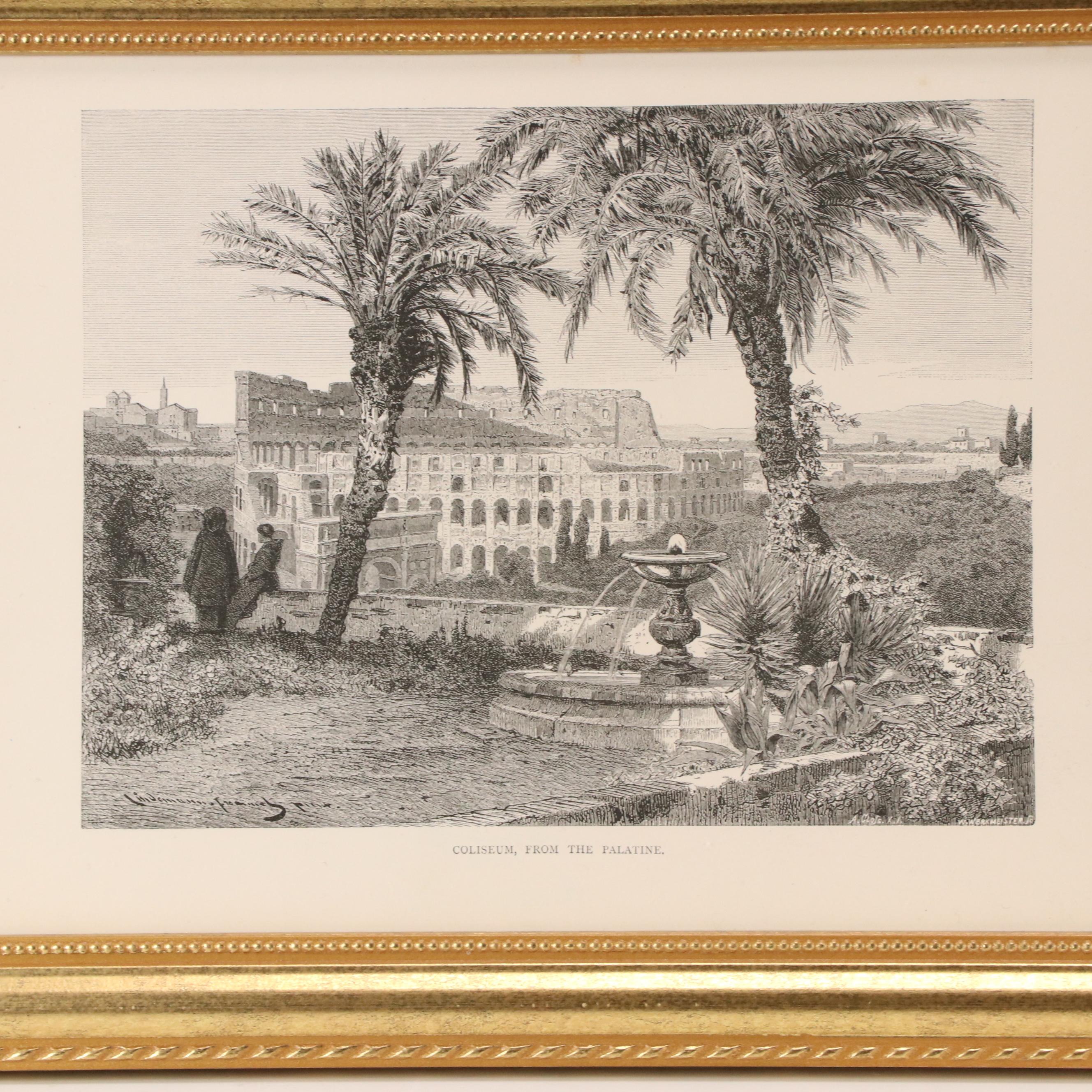 Wood Engravings and Rotogravure of Roman Architectural Landmarks