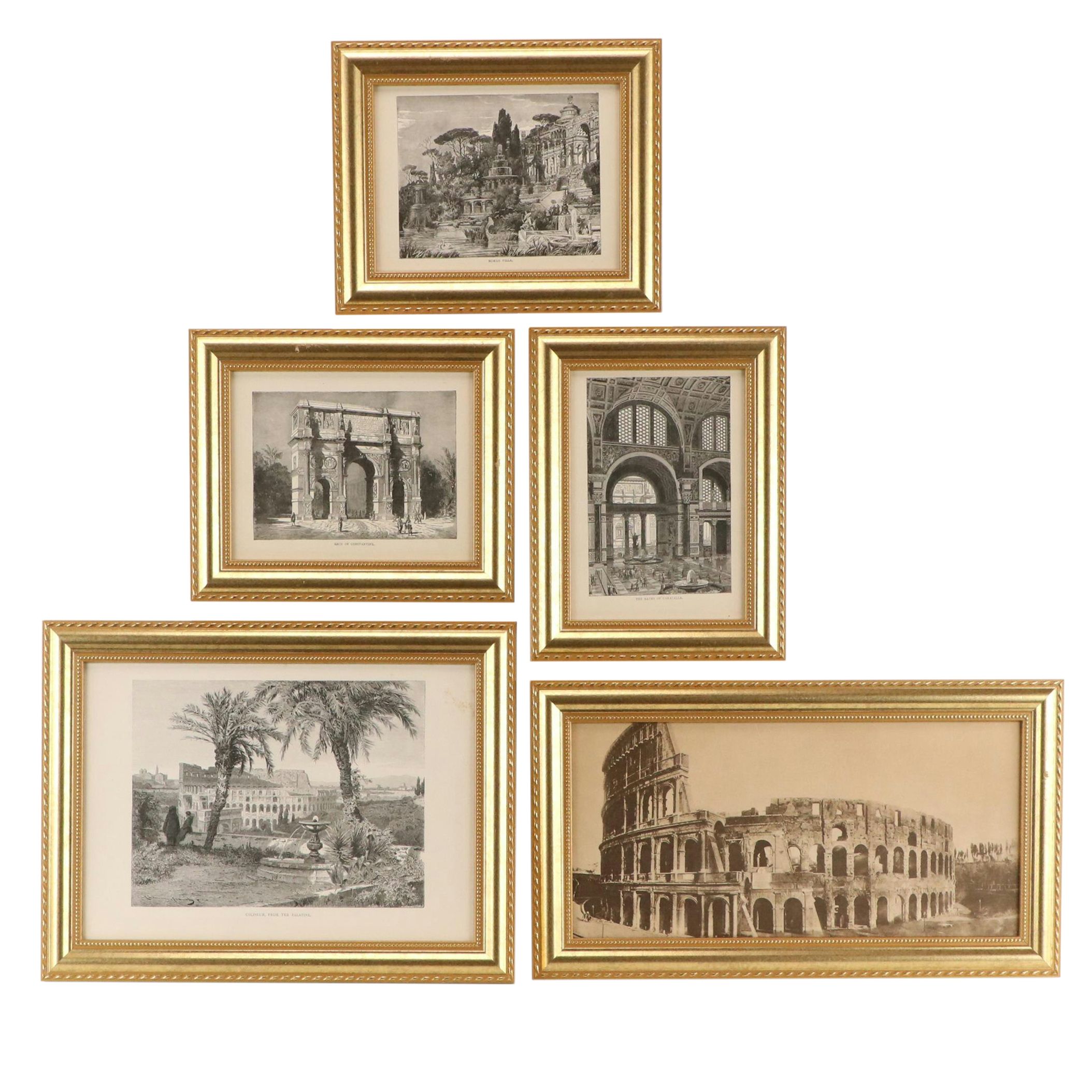 Wood Engravings and Rotogravure of Roman Architectural Landmarks
