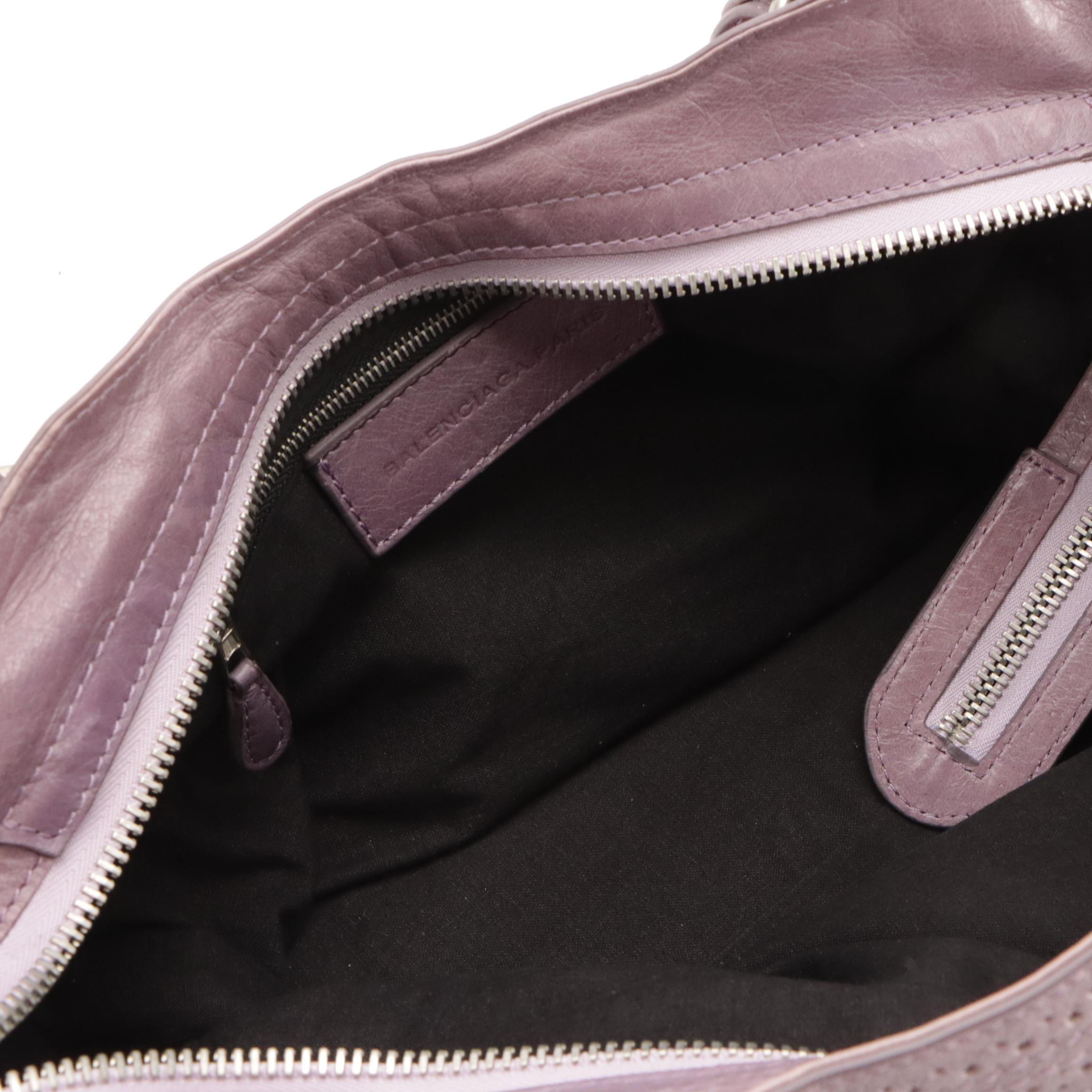 Balenciaga City Brogues Two-Way Bag in Purple Leather