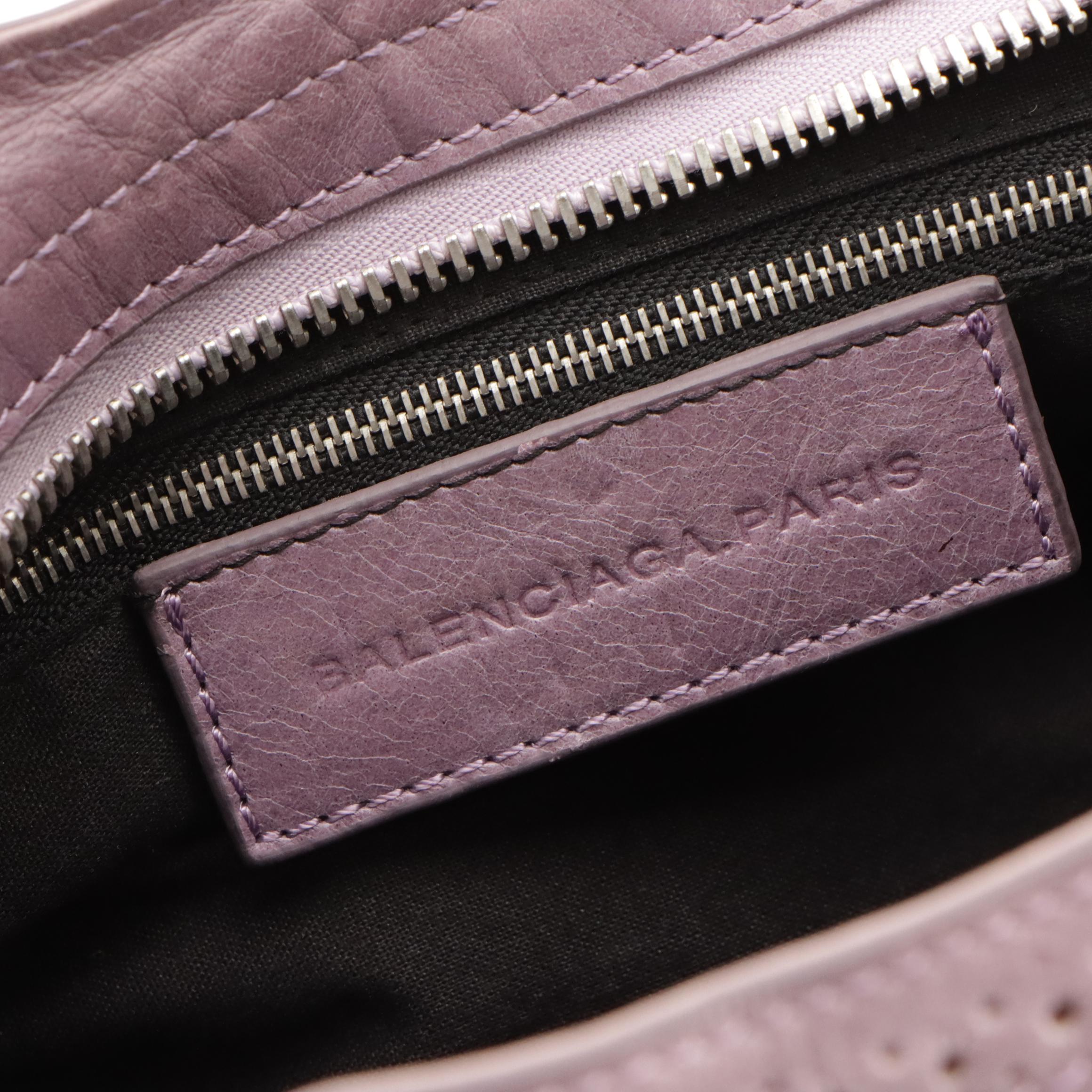 Balenciaga City Brogues Two-Way Bag in Purple Leather