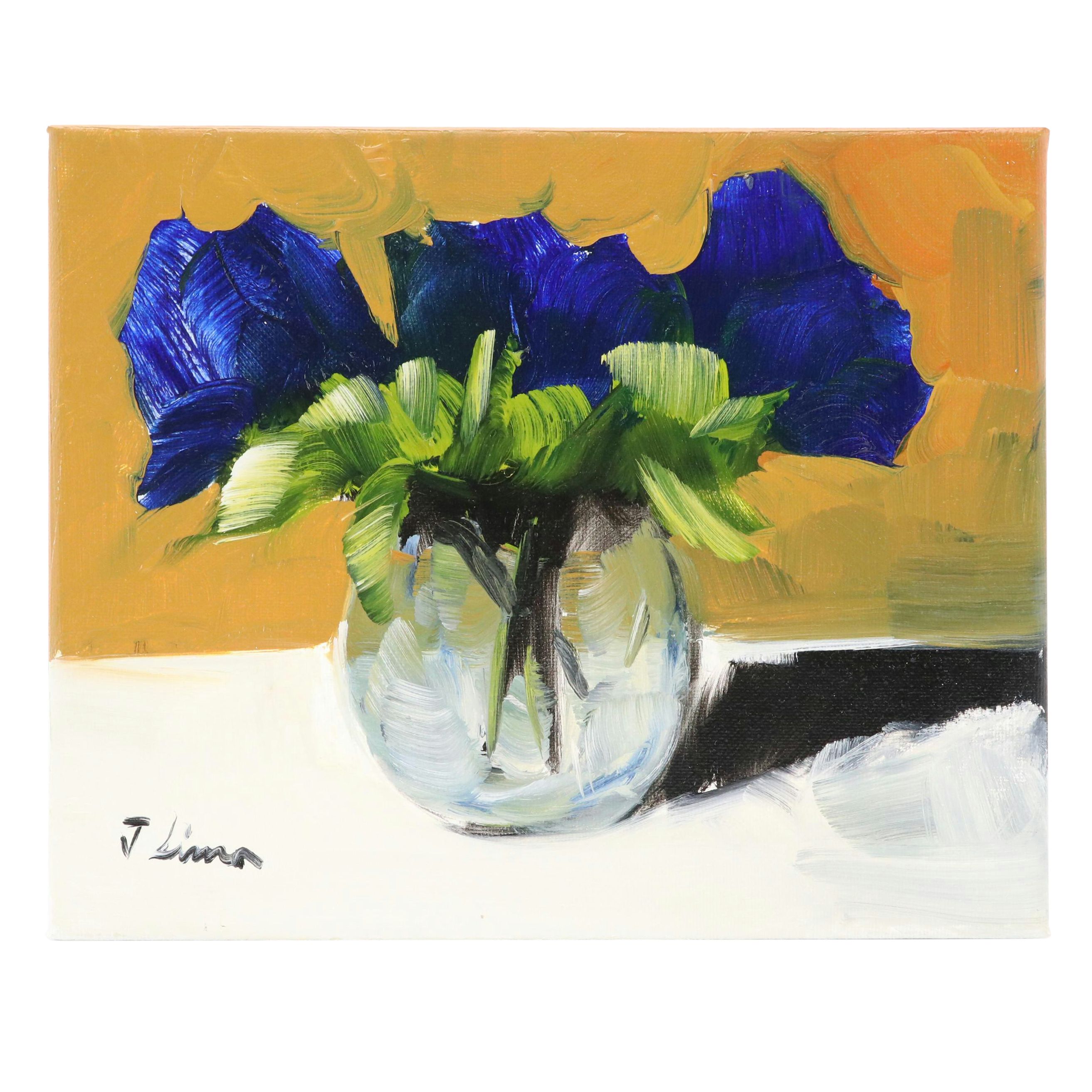 José M. Lima Floral Still Life Oil Painting, 2024