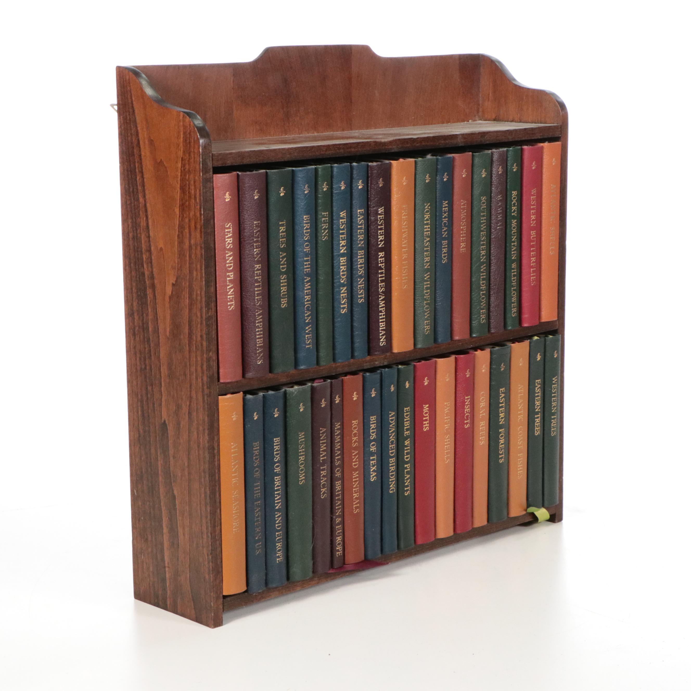 Easton Press Roger Tory Peterson Field Guide Set with Wooden Hanging Bookshelf