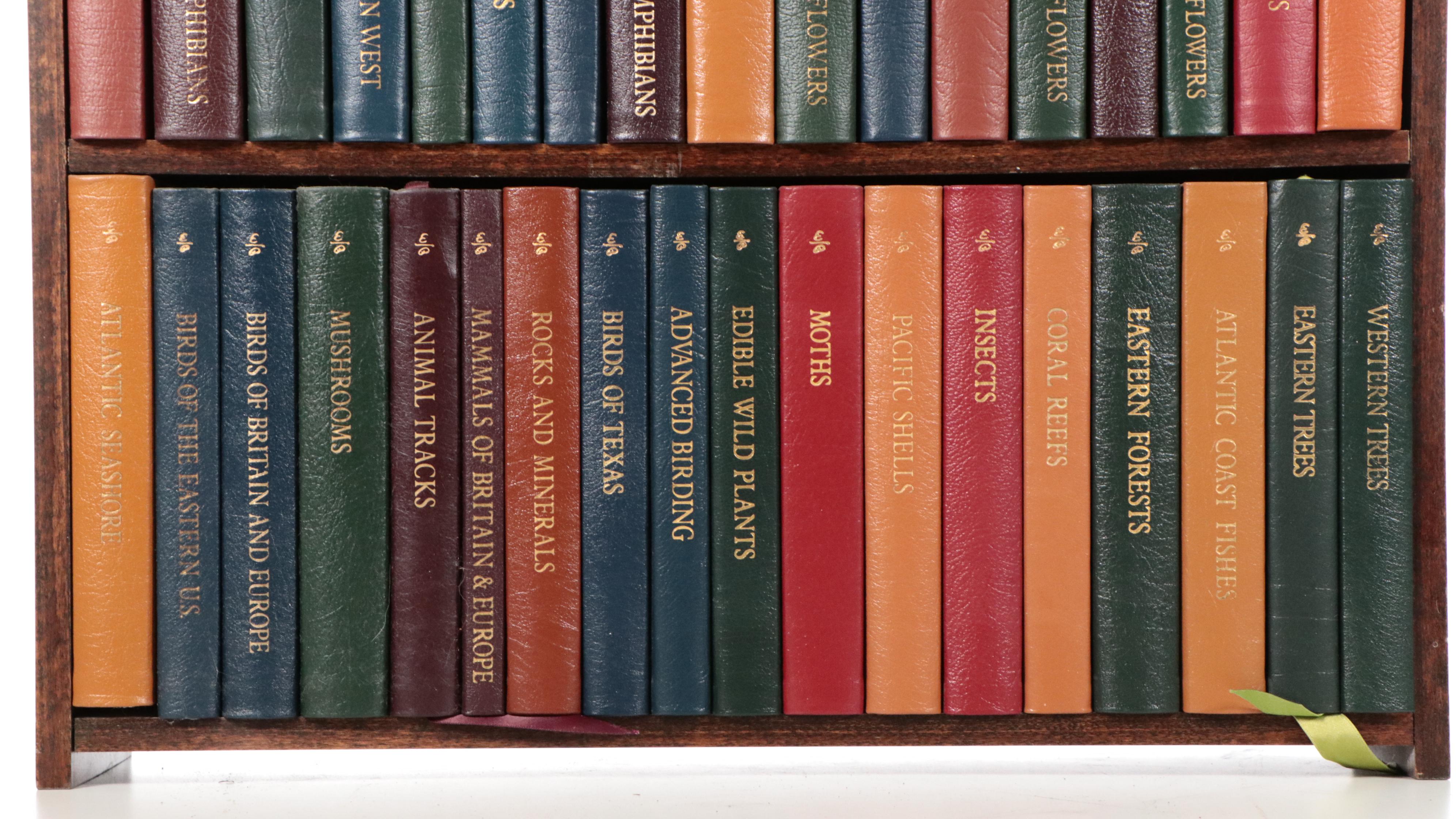 Easton Press Roger Tory Peterson Field Guide Set with Wooden Hanging Bookshelf