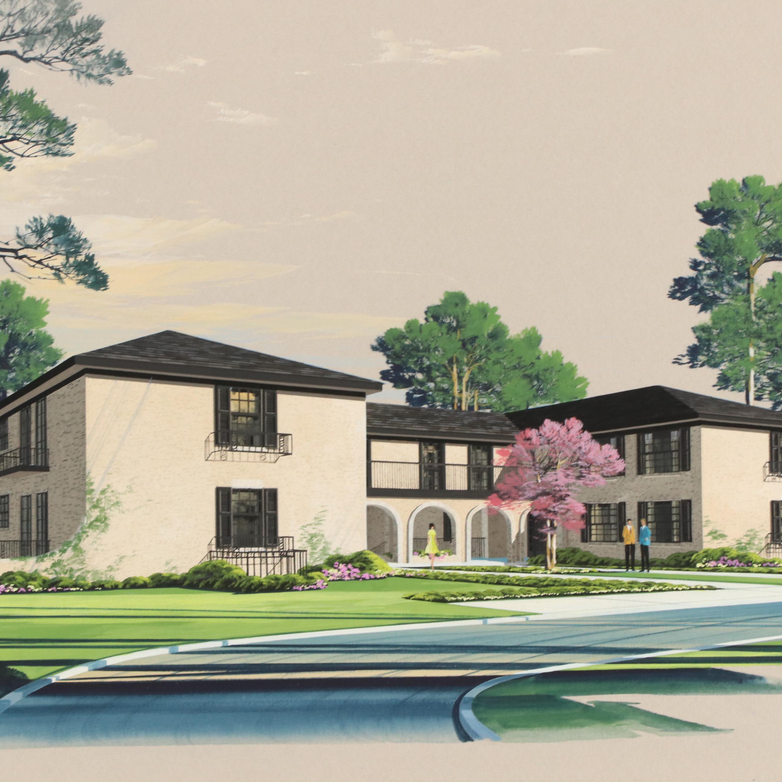 Art Associates Inc. Gouache Illustration Architectural Rendering for