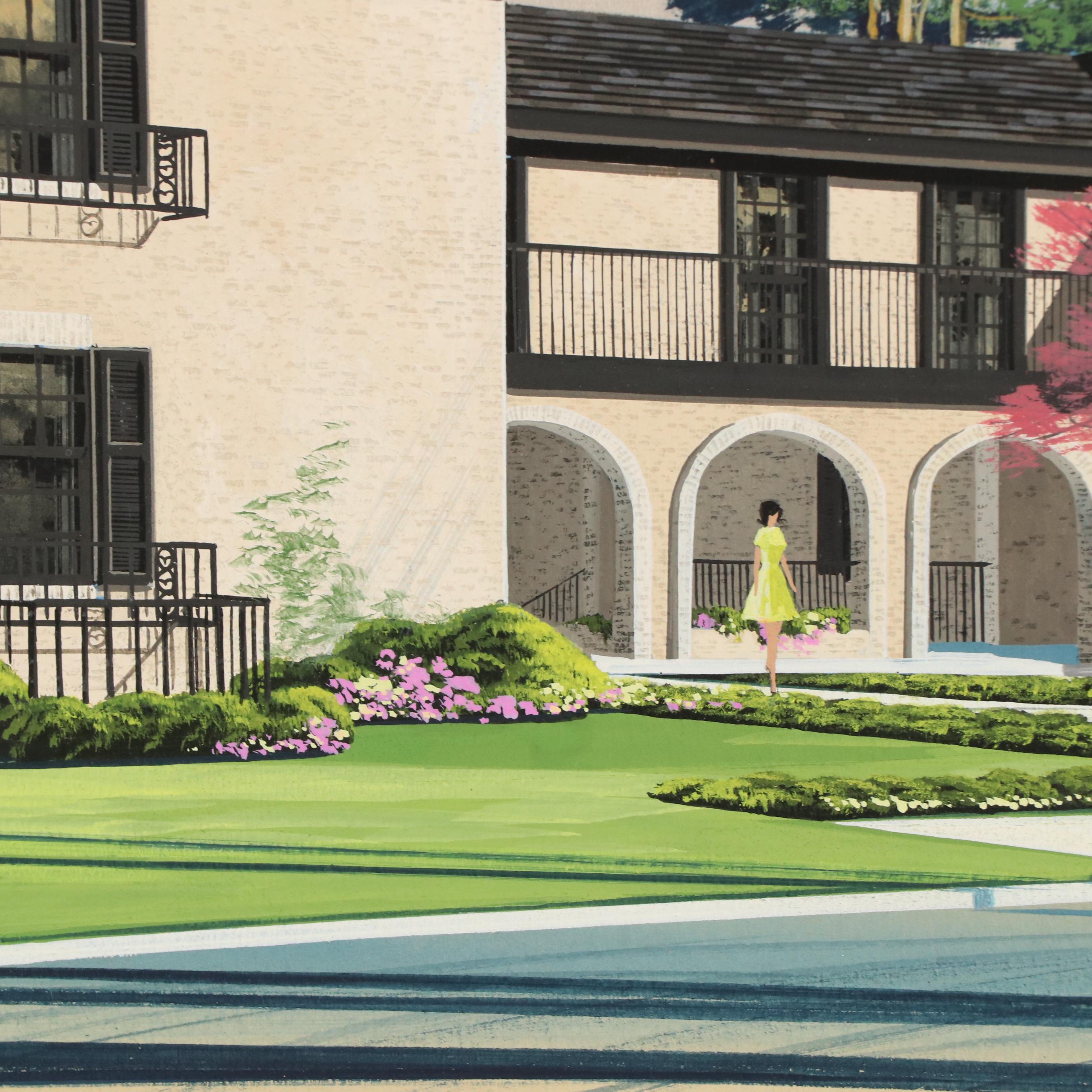 Art Associates Inc. Gouache Illustration Architectural Rendering for