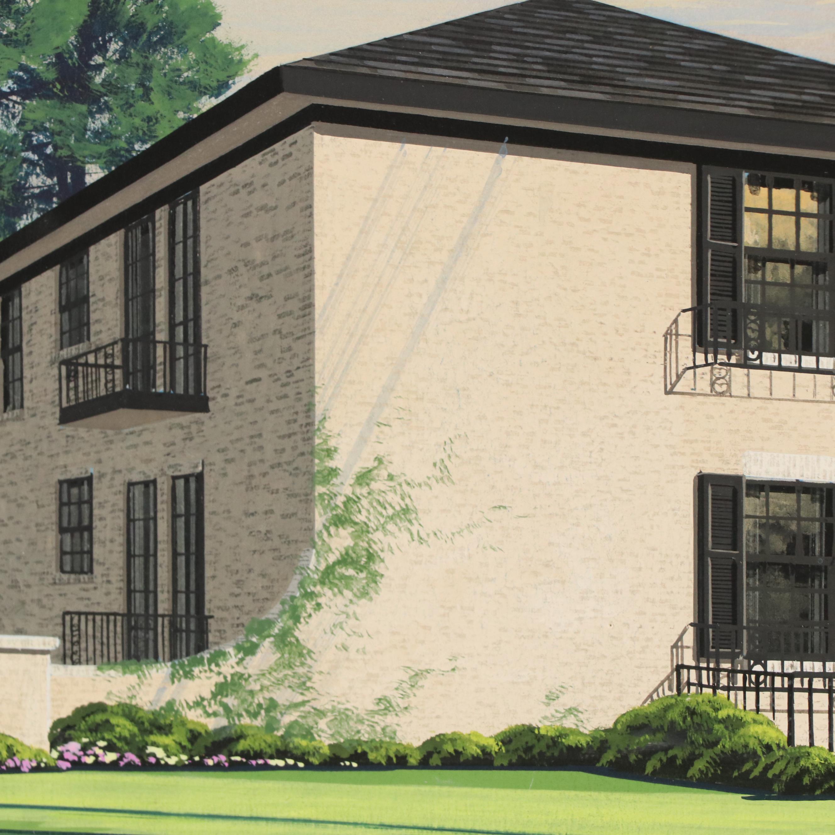 Art Associates Inc. Gouache Illustration Architectural Rendering for