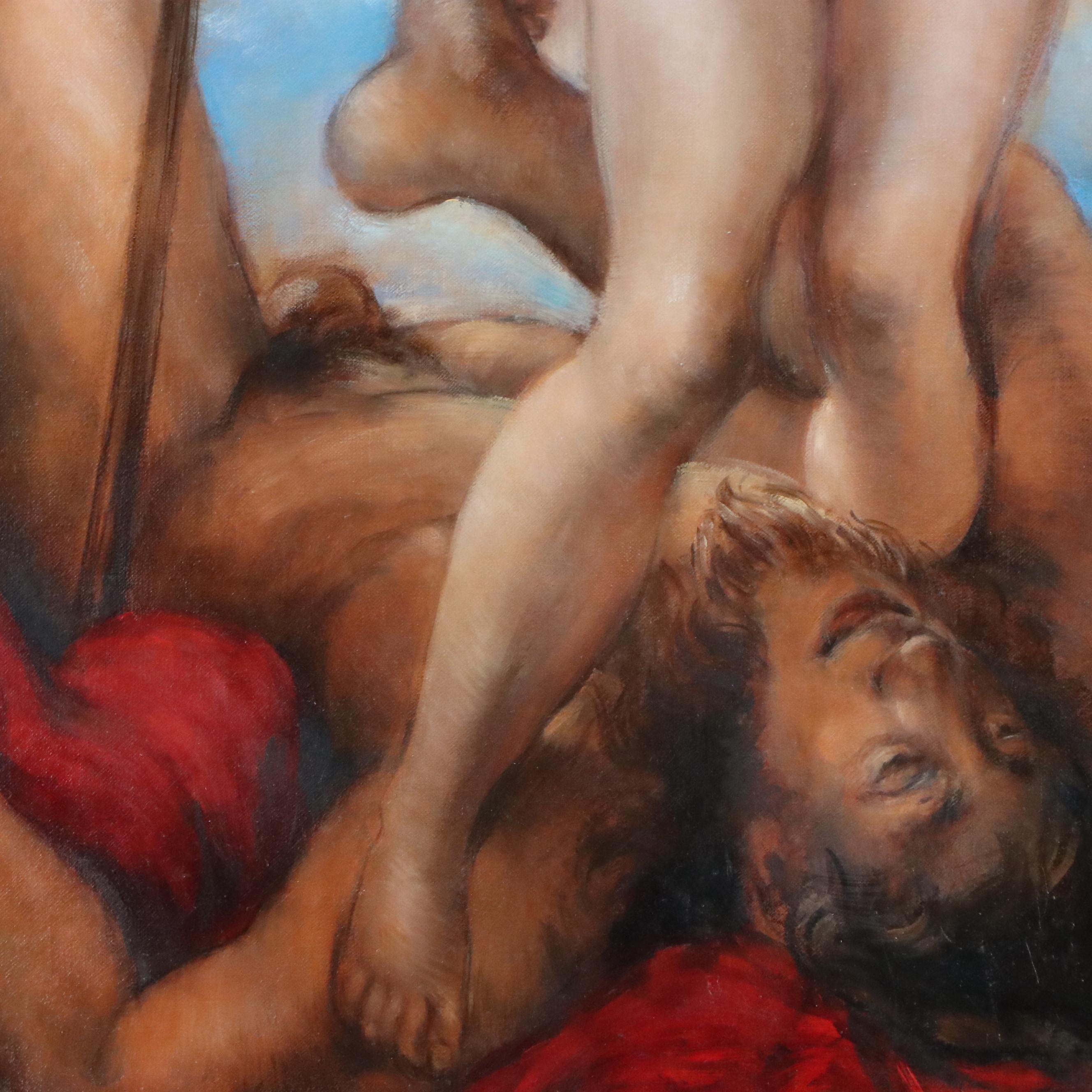 Carin Pelz Hebenstreit Oil Painting of Female Nude With Slain Man