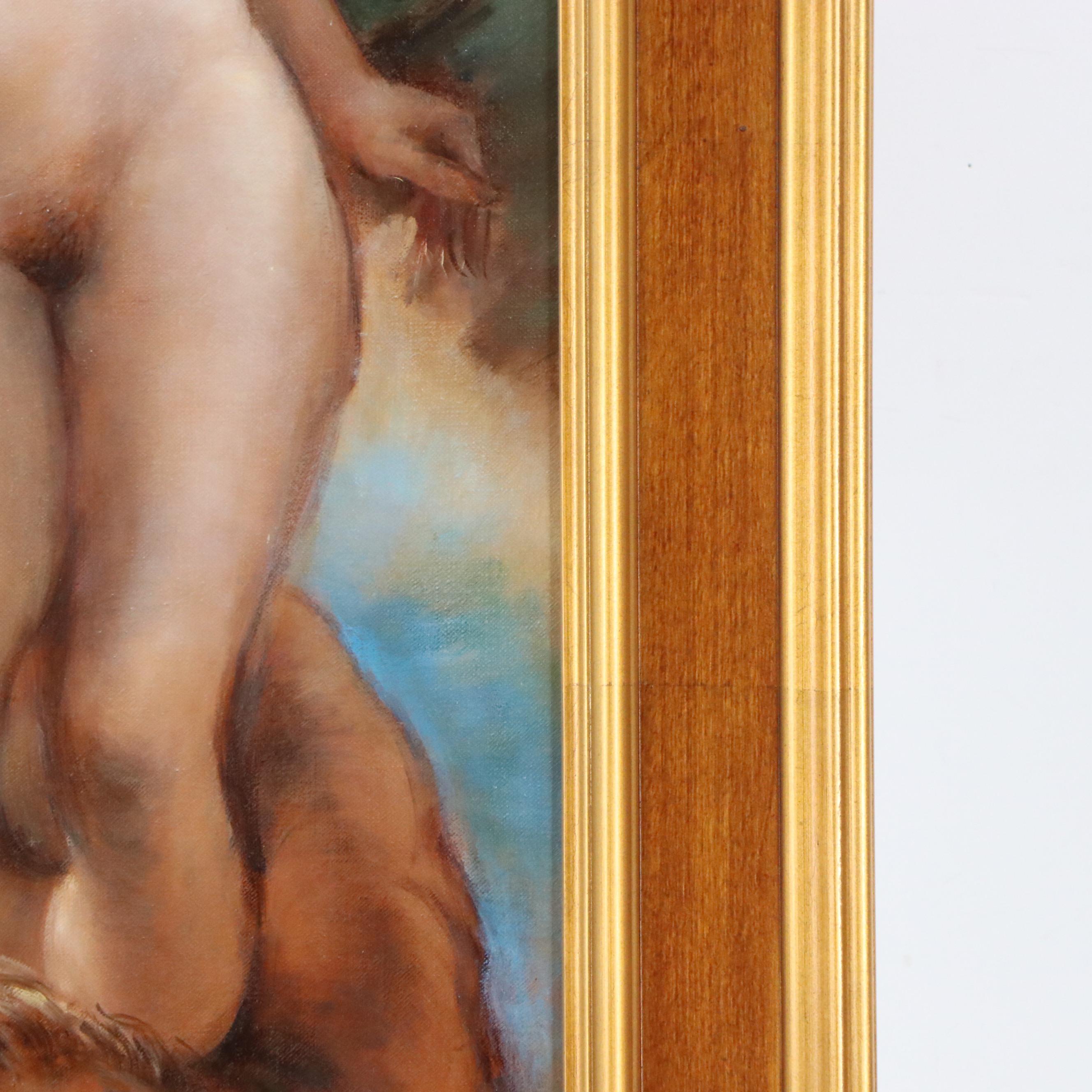 Carin Pelz Hebenstreit Oil Painting of Female Nude With Slain Man