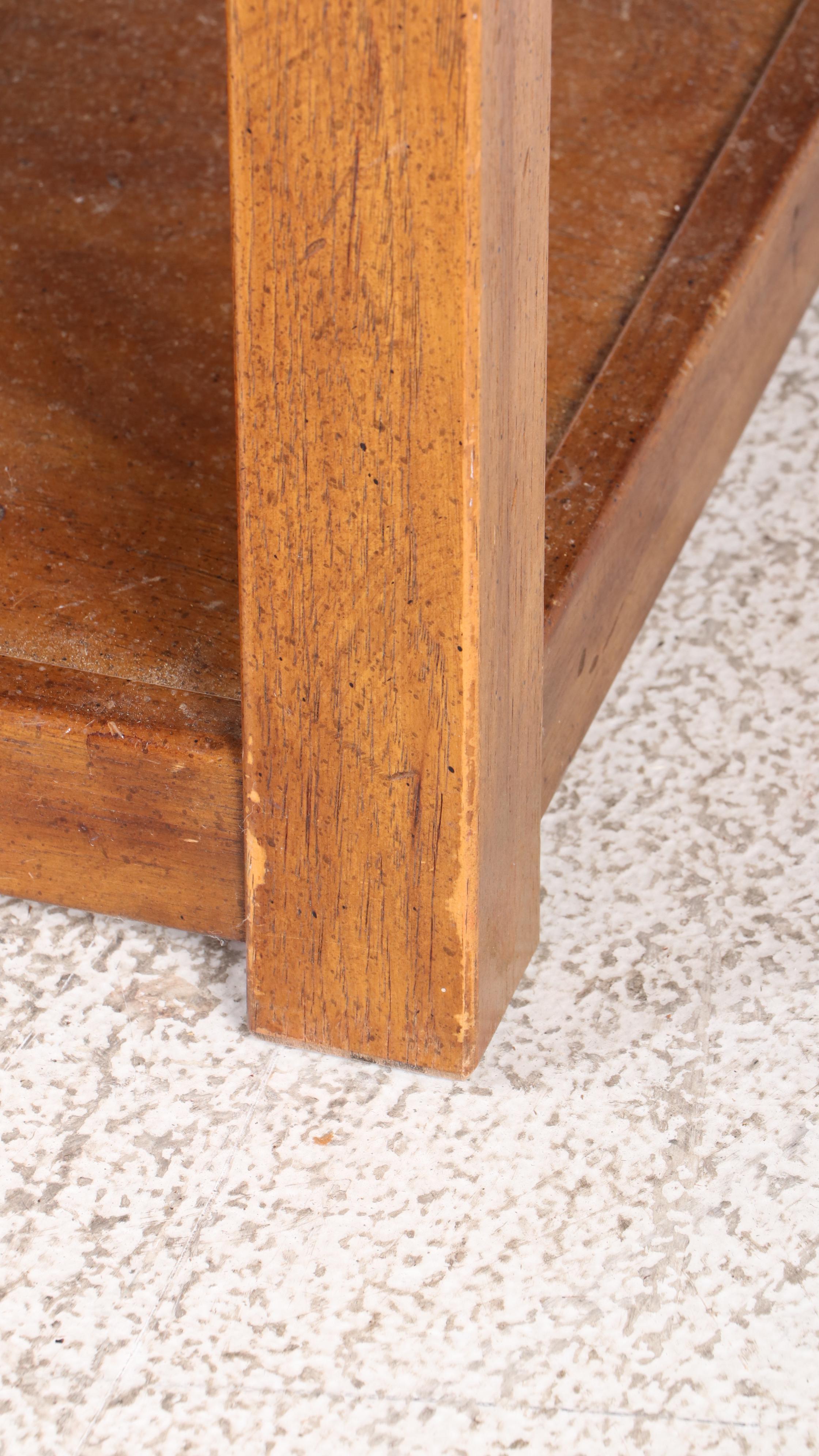 Pair of Drexel Heritage "Woodbriar" Campaign Style Pecan Side Tables