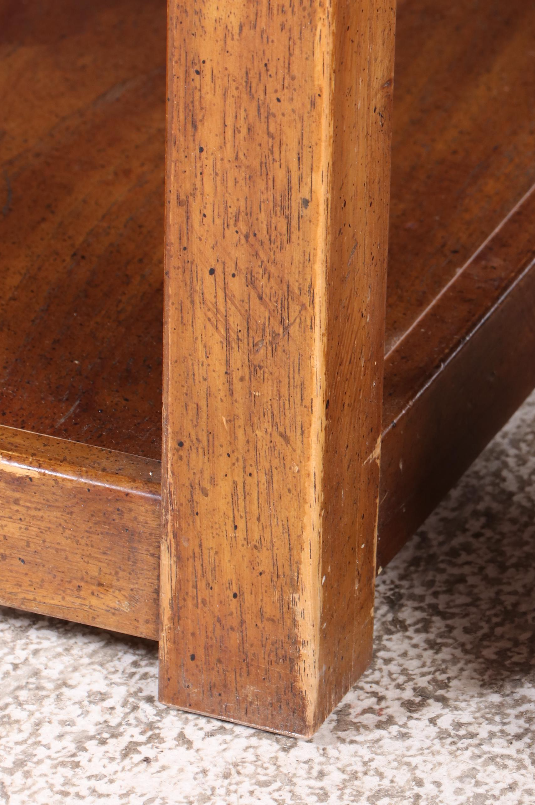 Pair of Drexel Heritage "Woodbriar" Campaign Style Pecan Side Tables
