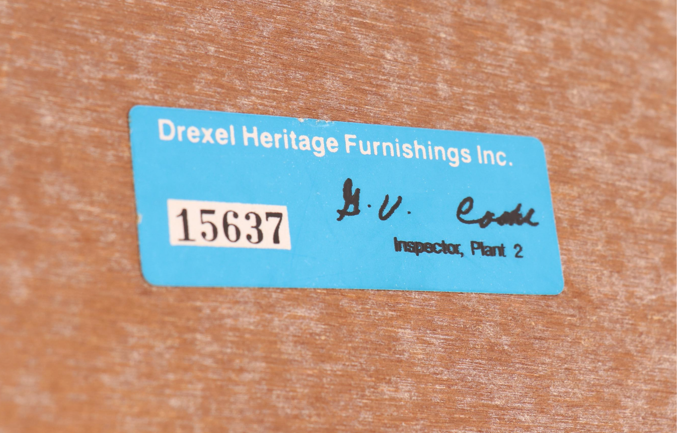 Pair of Drexel Heritage "Woodbriar" Campaign Style Pecan Side Tables