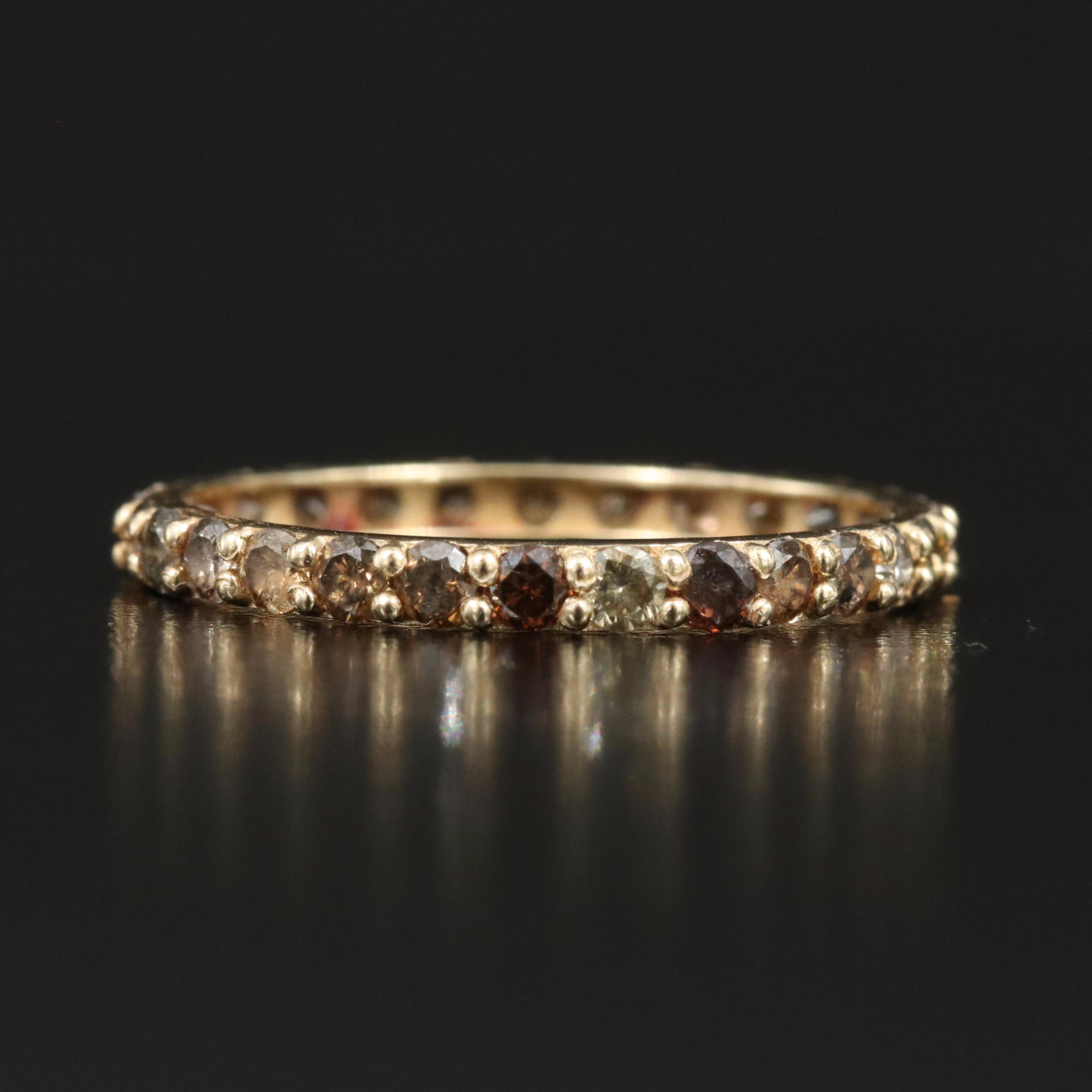 14K 1.38 CTW Diamond Eternity Band with Fancy Brown Diamonds