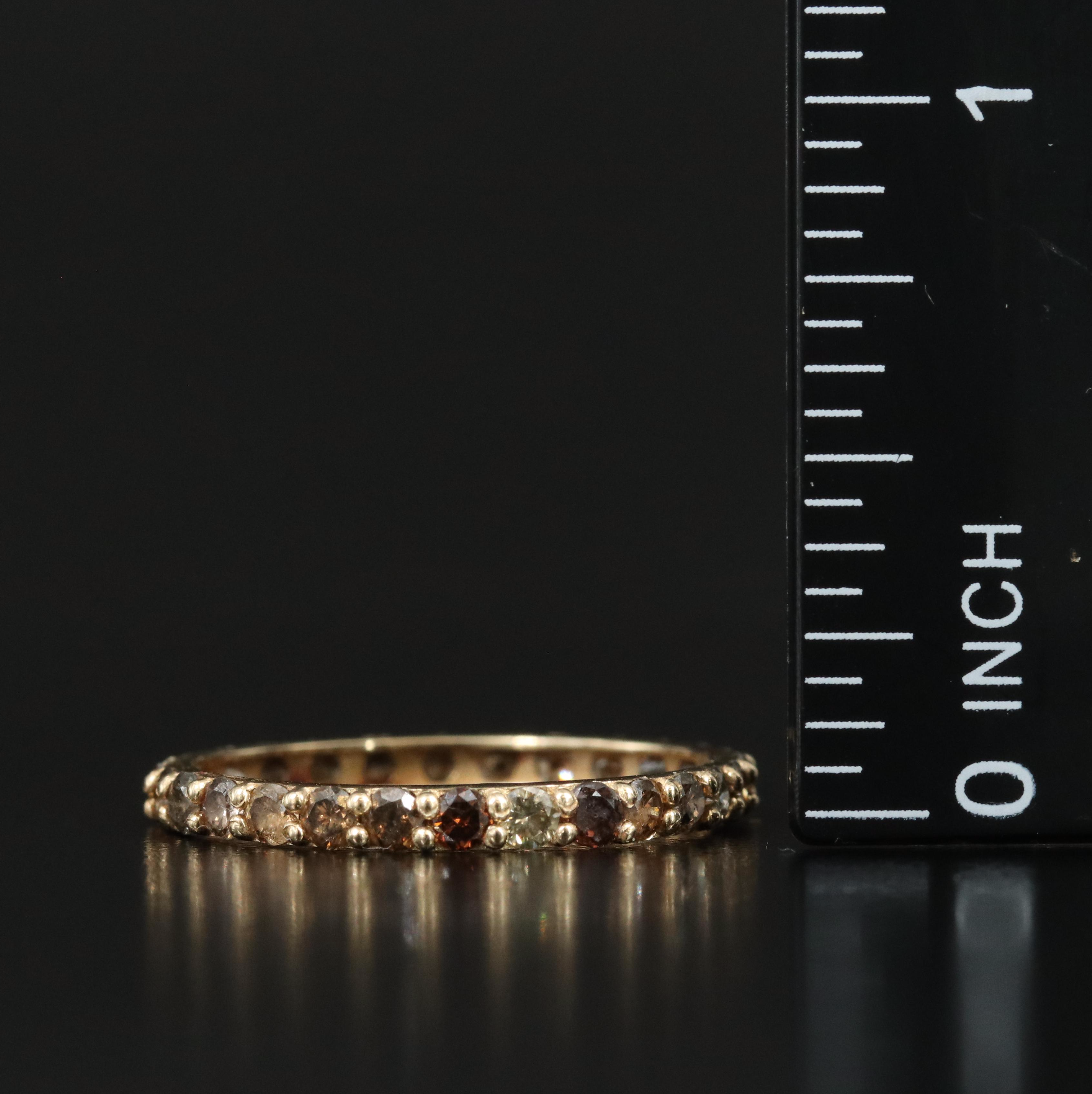 14K 1.38 CTW Diamond Eternity Band with Fancy Brown Diamonds