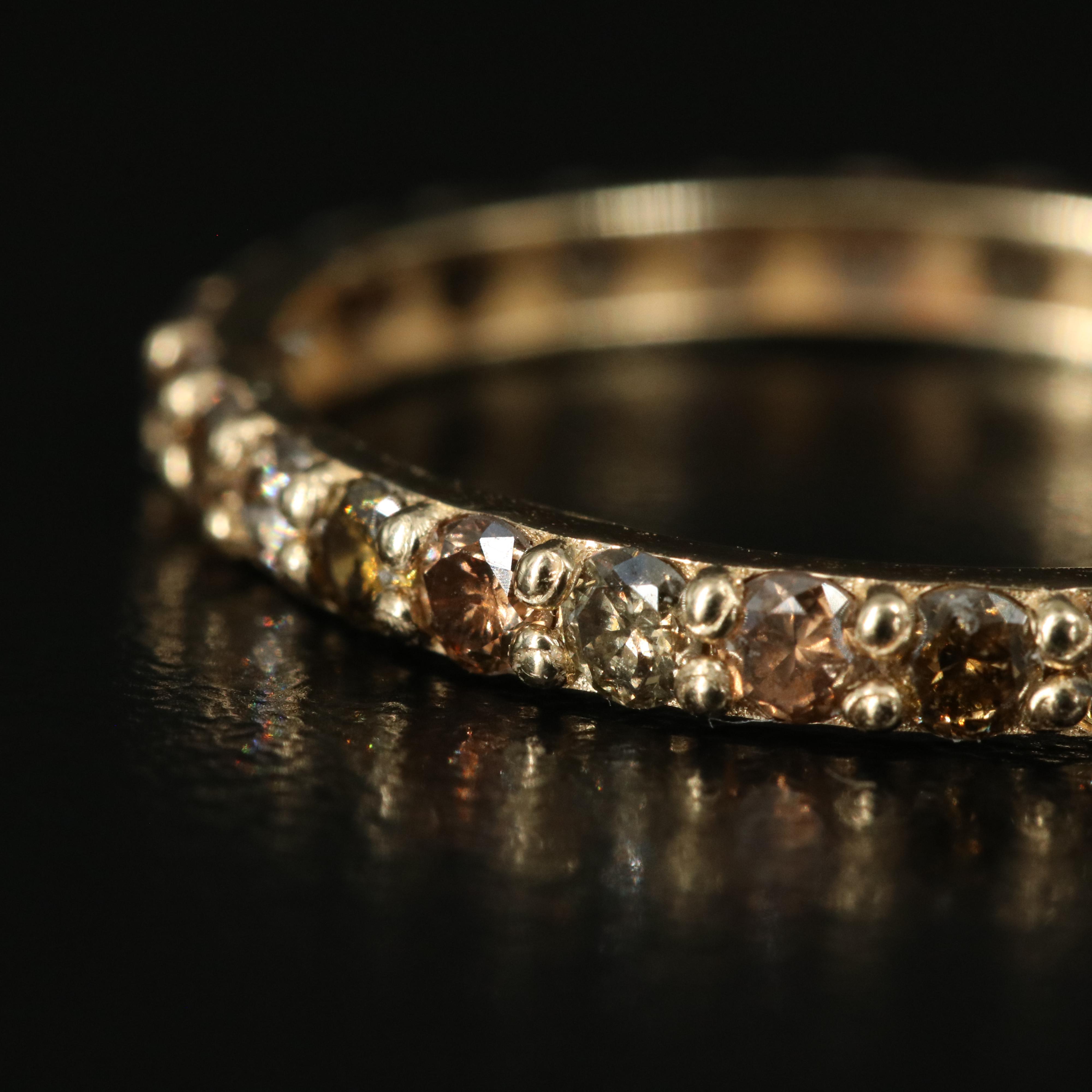 14K 1.38 CTW Diamond Eternity Band with Fancy Brown Diamonds