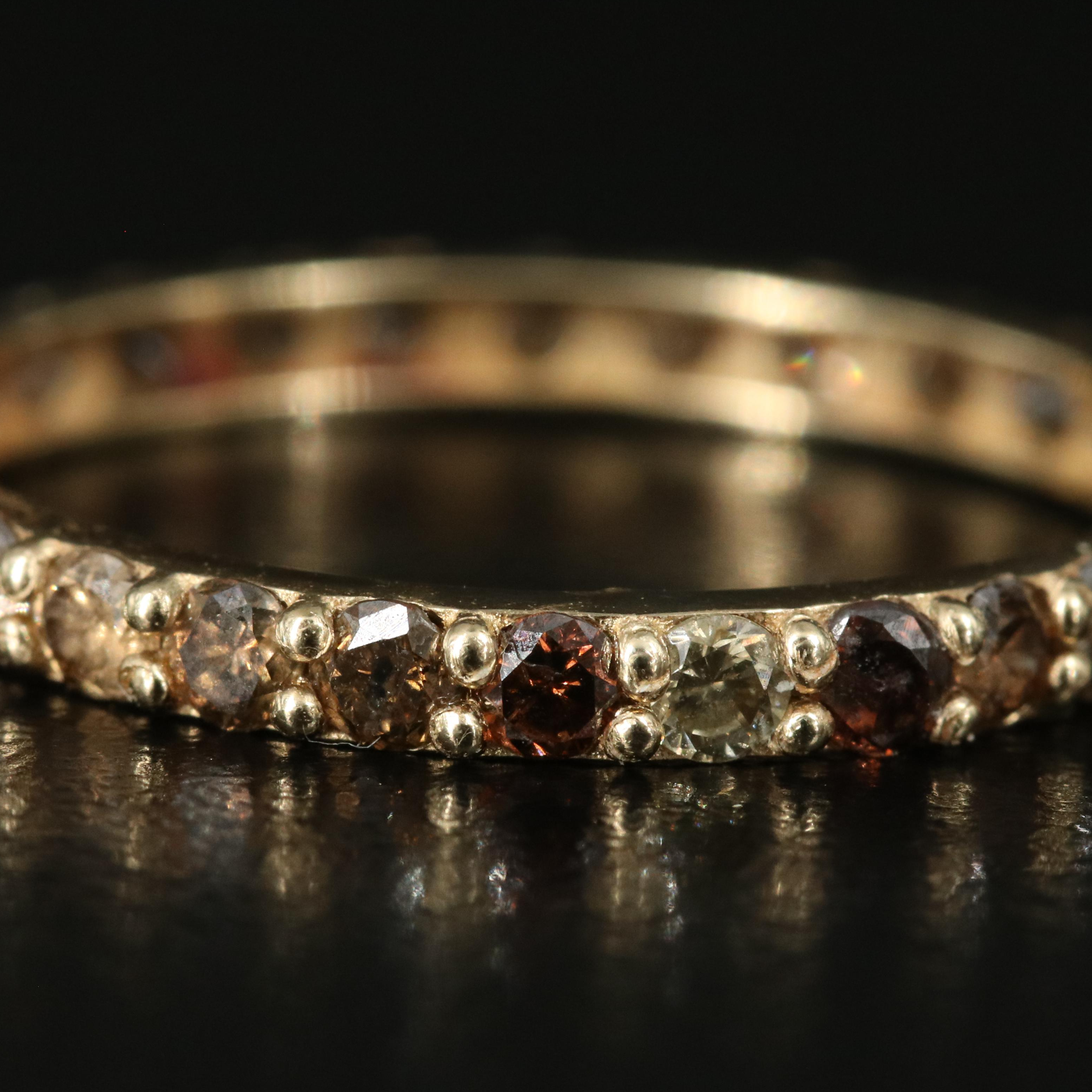 14K 1.38 CTW Diamond Eternity Band with Fancy Brown Diamonds