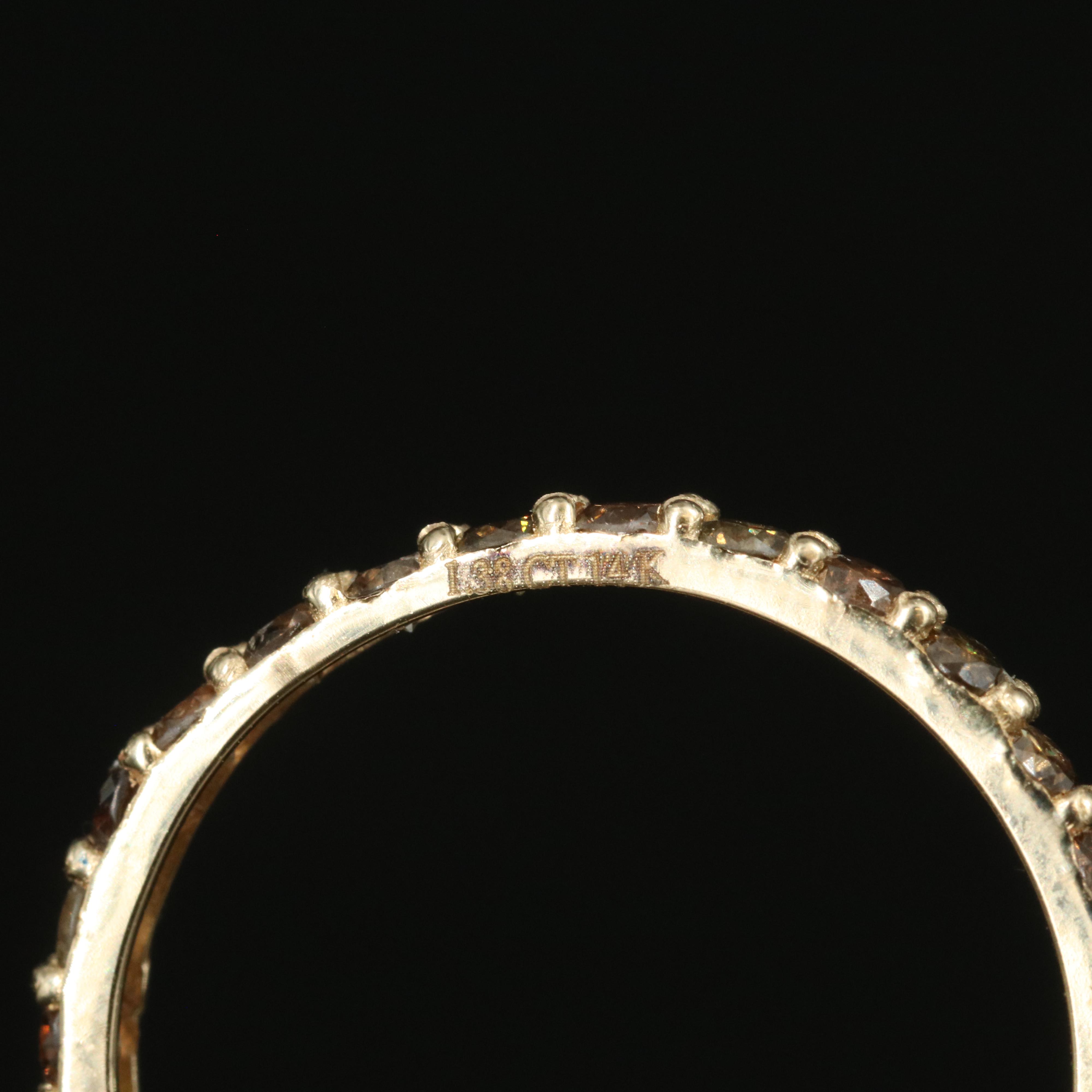14K 1.38 CTW Diamond Eternity Band with Fancy Brown Diamonds