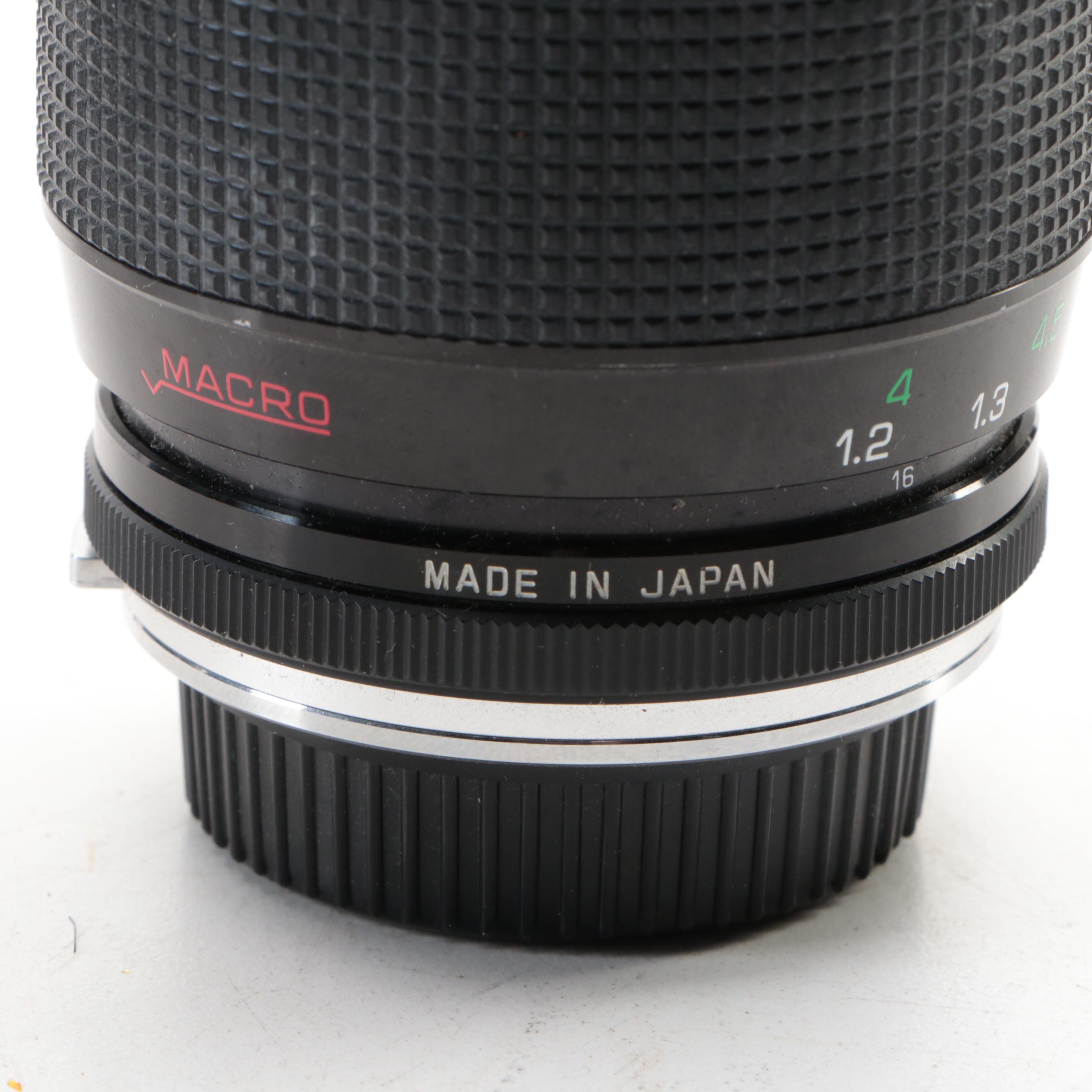 Olympus OM-PC SLR and 35–70mm f/3.4–4.5 Lens with Promaster Macro Lens and More