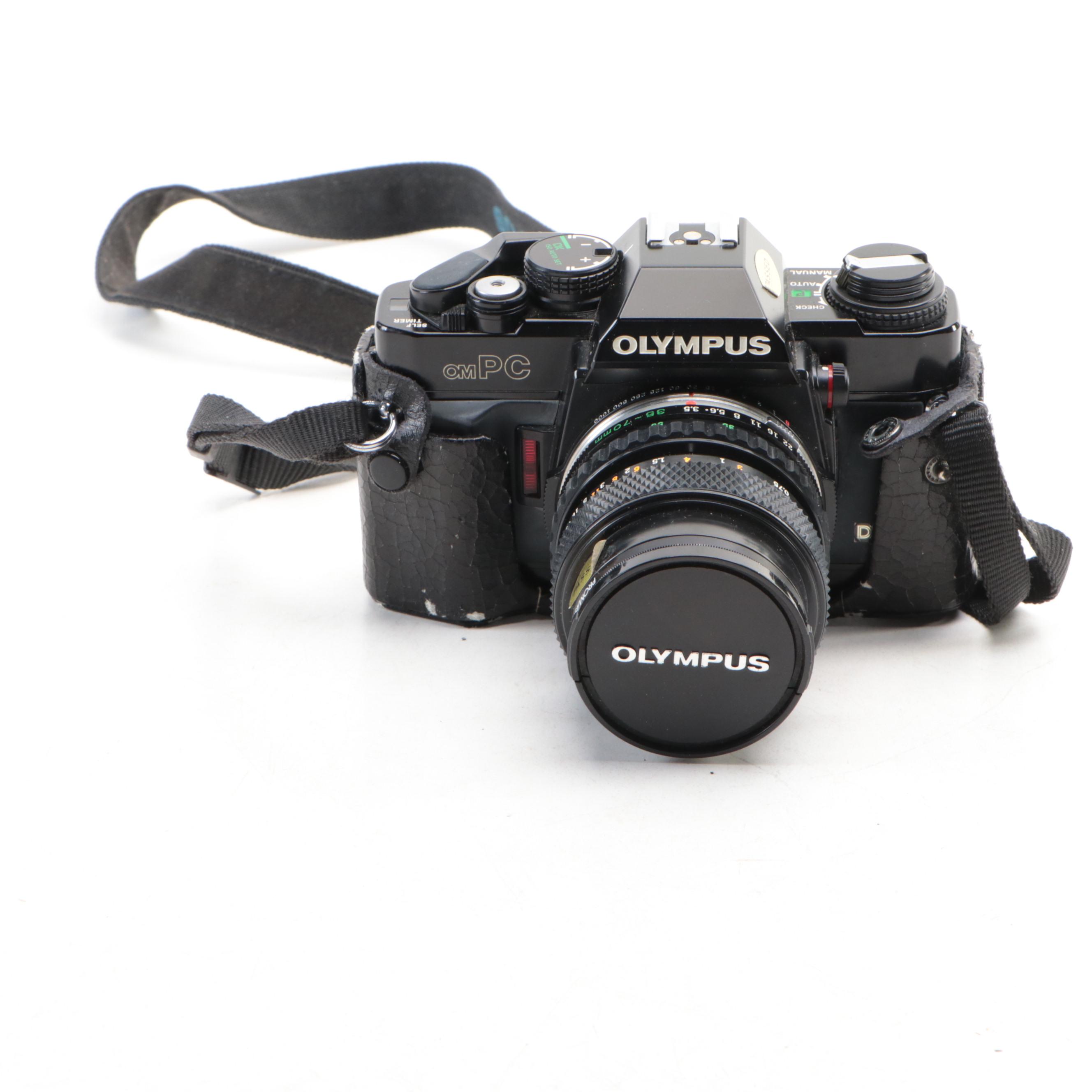 Olympus OM-PC SLR and 35–70mm f/3.4–4.5 Lens with Promaster Macro Lens and More