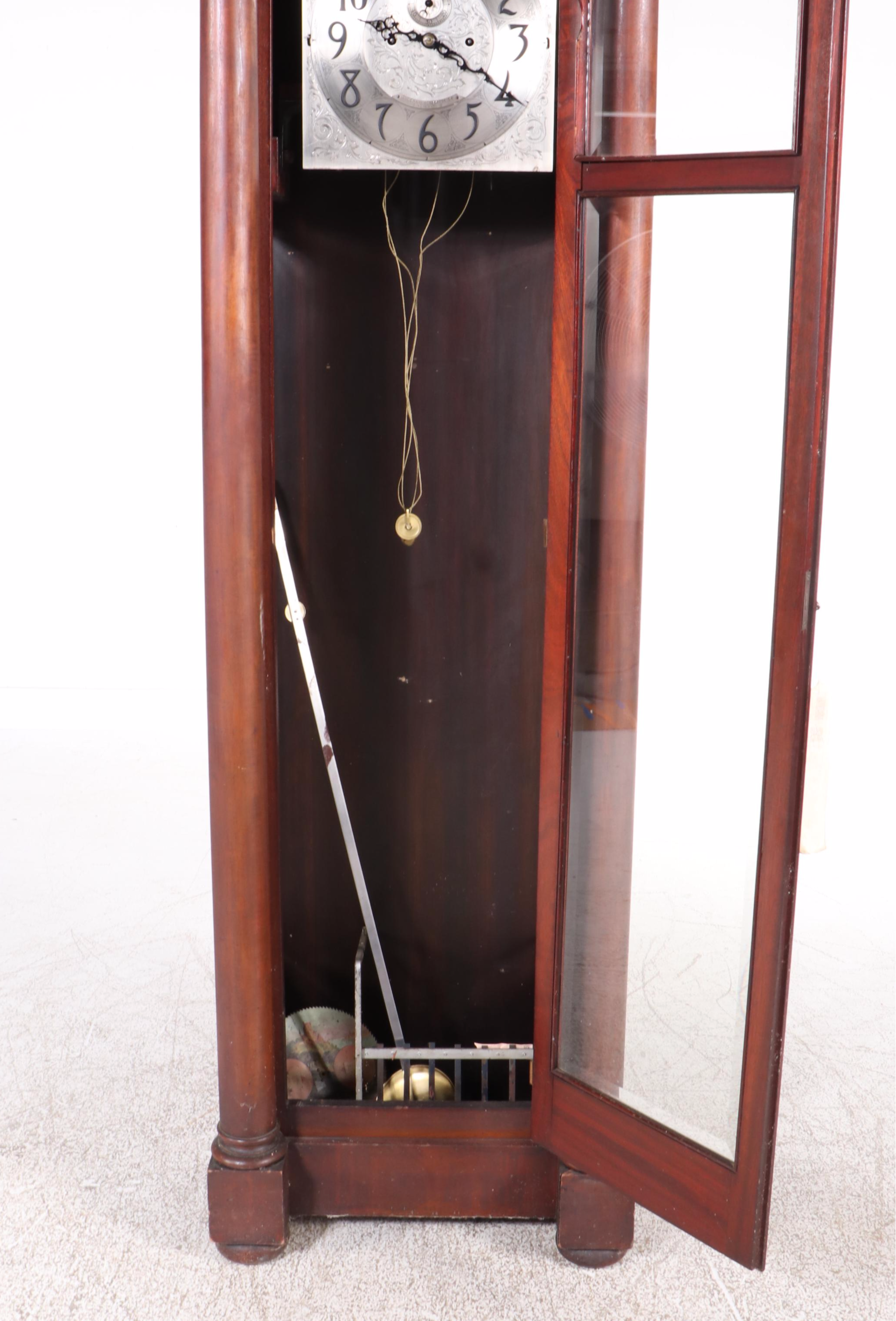 Frank Herschede Mahogany Grandfather Clock, Early to Mid-20th Century