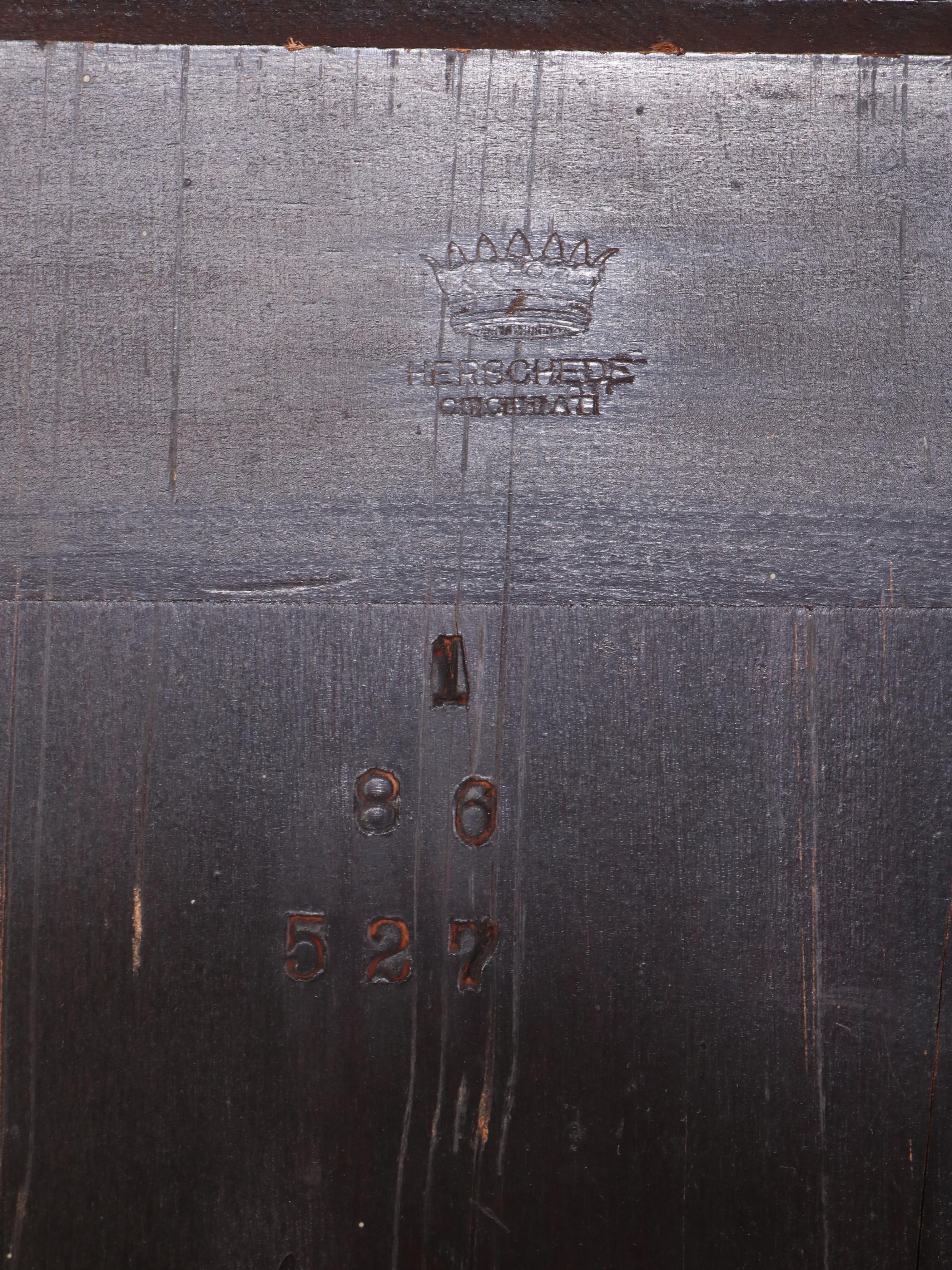 Frank Herschede Mahogany Grandfather Clock, Early to Mid-20th Century