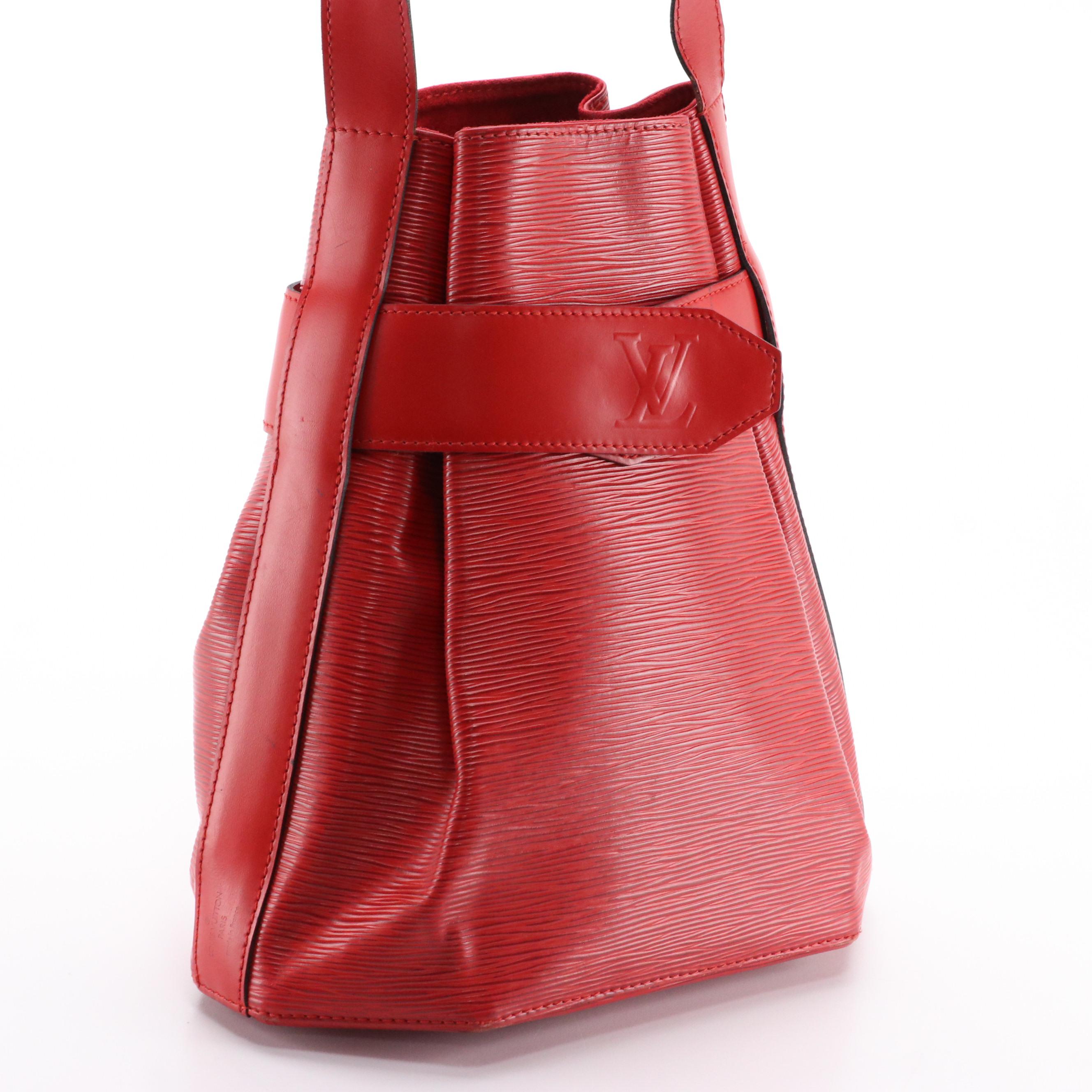 Louis Vuitton Sac d'Épaule PM in Castilian Red Epi and Smooth Leather