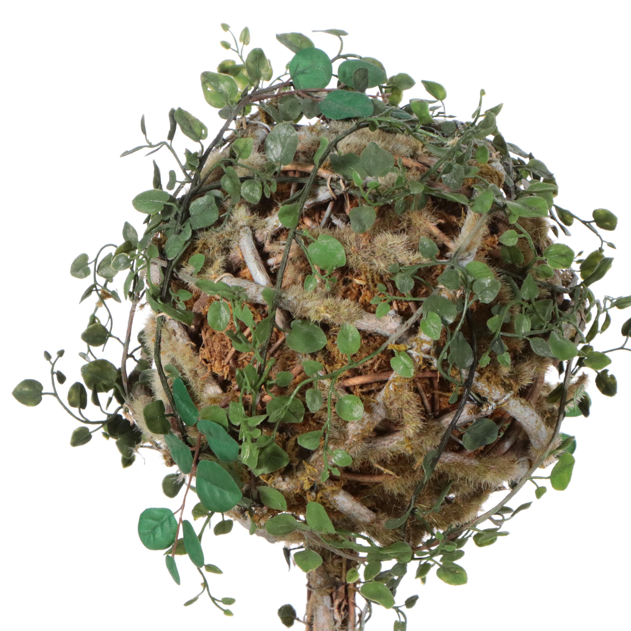 White Composite Wicker Planter Box, Faux Topiaries & Faux Lavender Tree, More