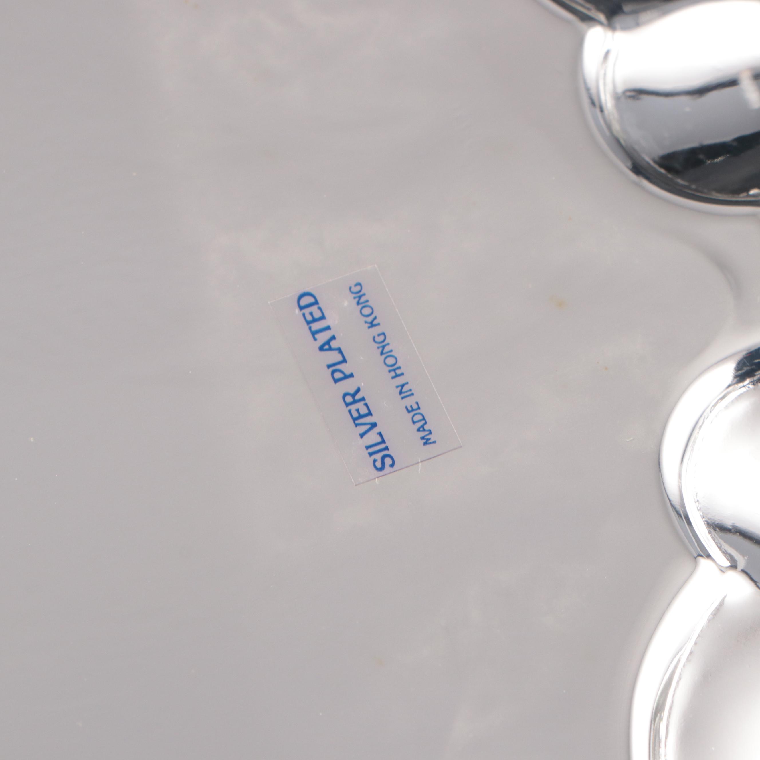 International Silver Co. "English Shell" Silver Plate Footed Waiter Tray