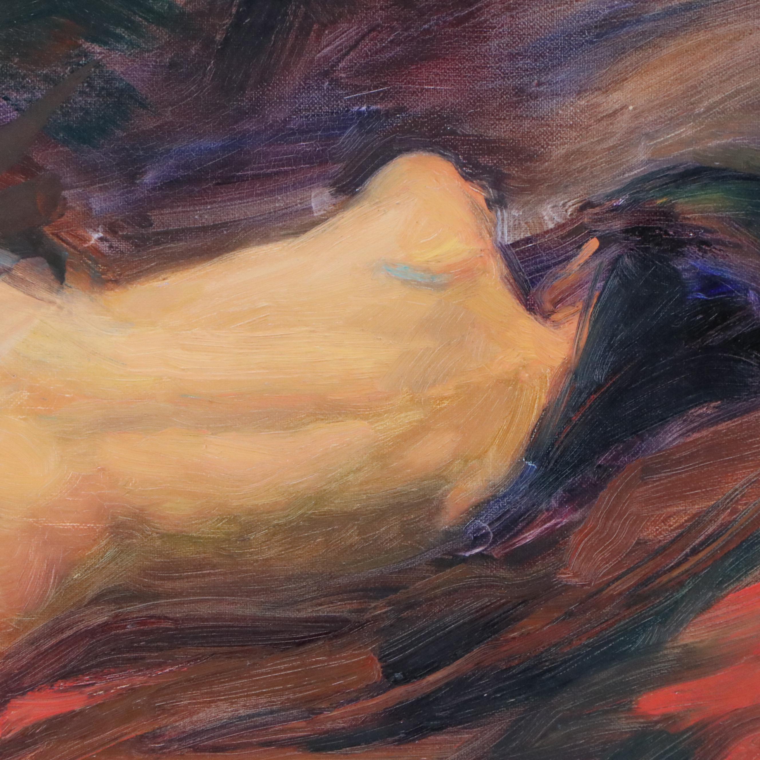 David Moeller Oil Painting of Reclining Nude, 1994