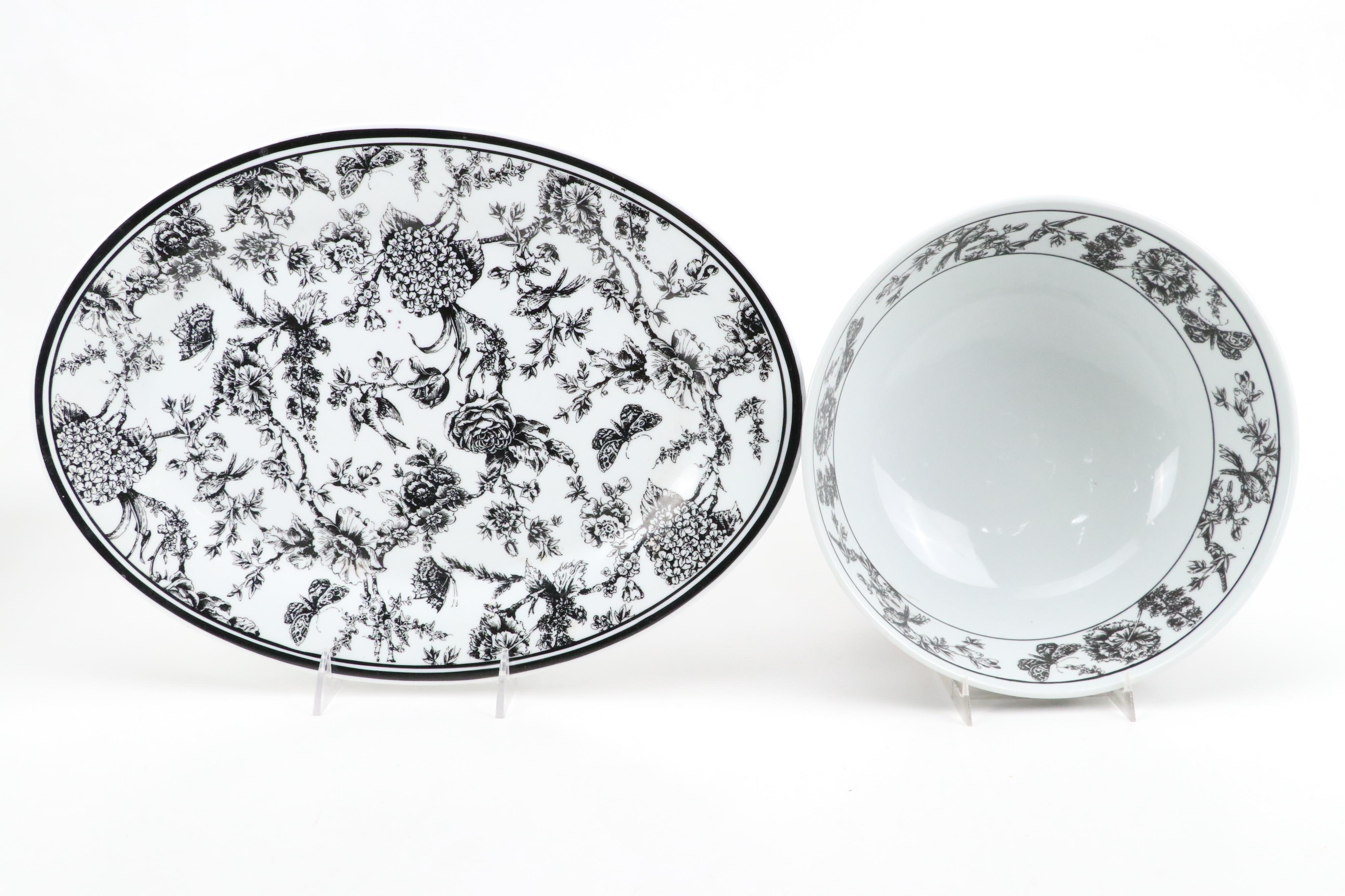 Ralph Lauren Tablecloth & More Black Gingham and Toile Table Linens