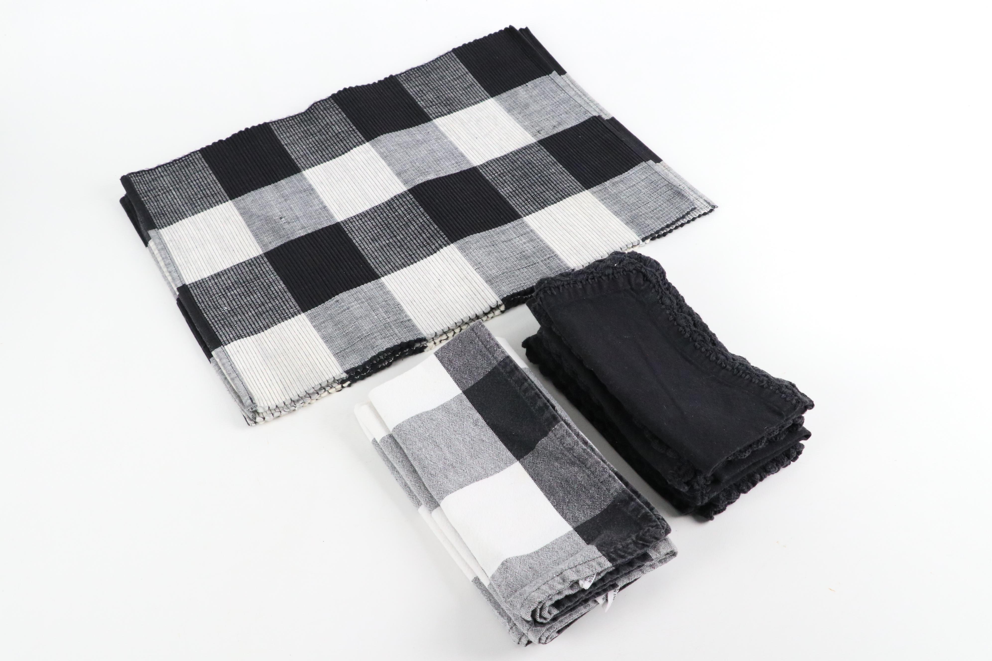 Ralph Lauren Tablecloth & More Black Gingham and Toile Table Linens