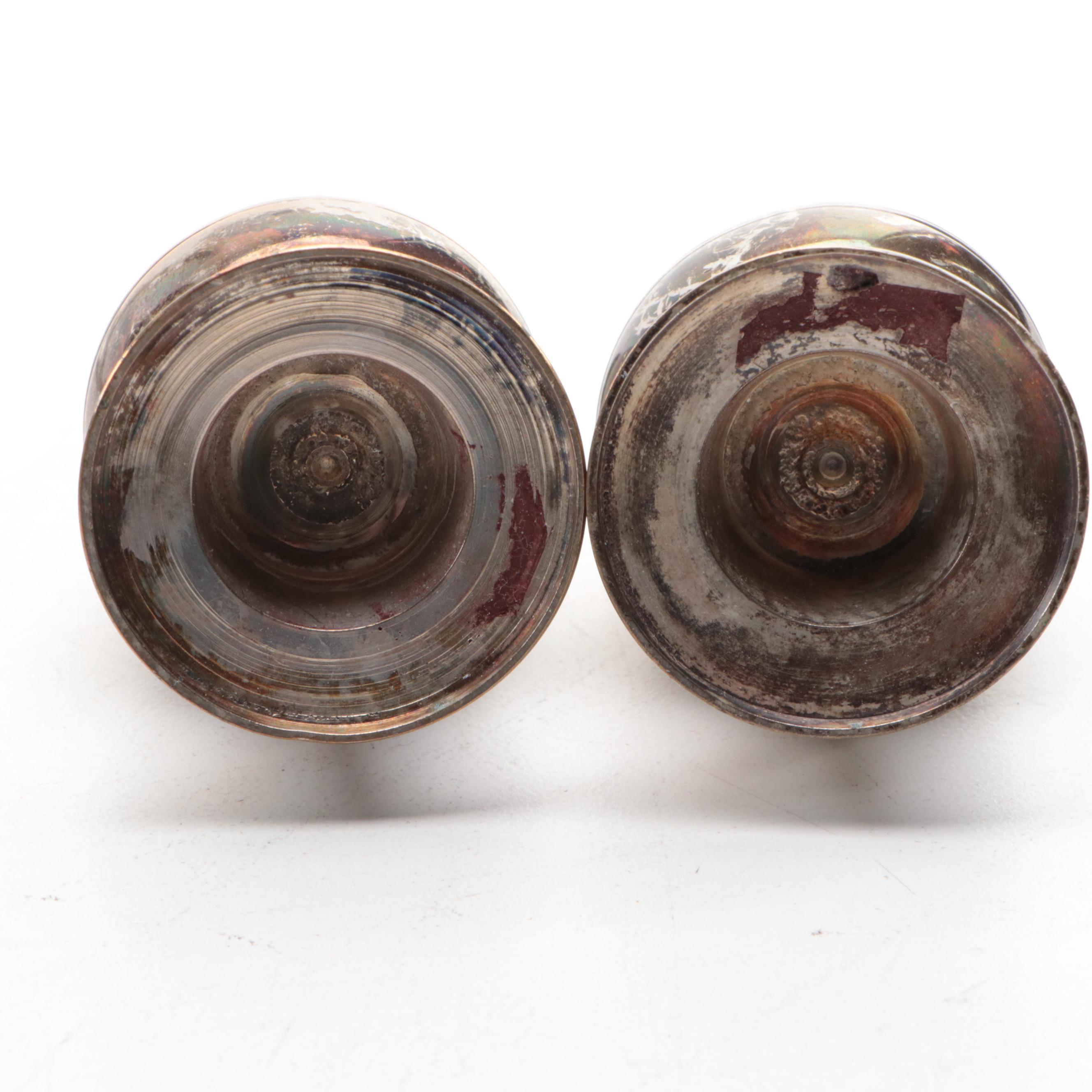 Kirk-Stieff Pewter Candlesticks with Other Shakers, Pot, Cup and Canister