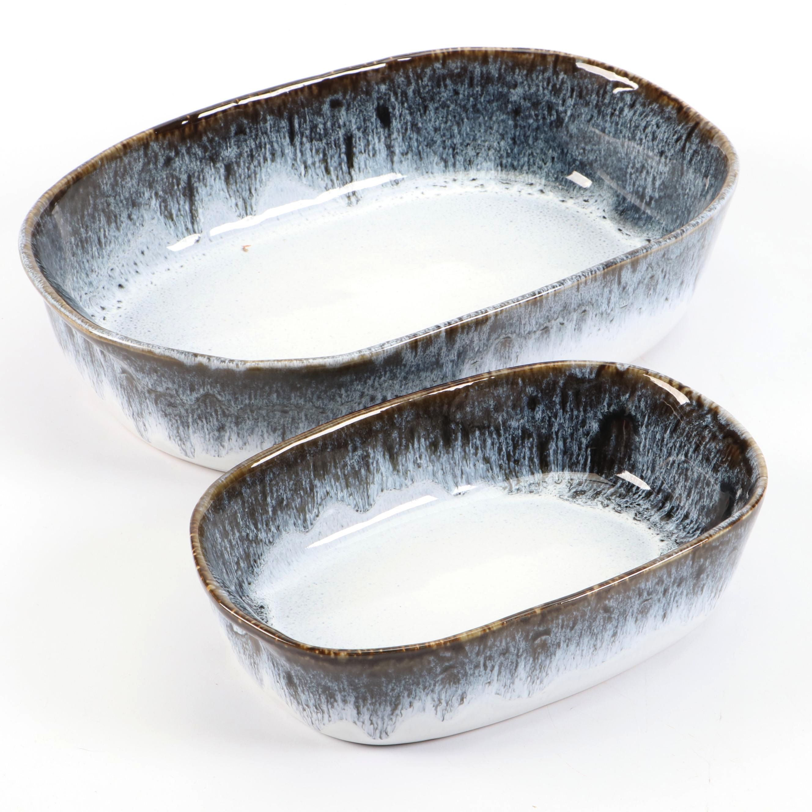 West Elm Ceramic Reactive Glaze Serving Bowls