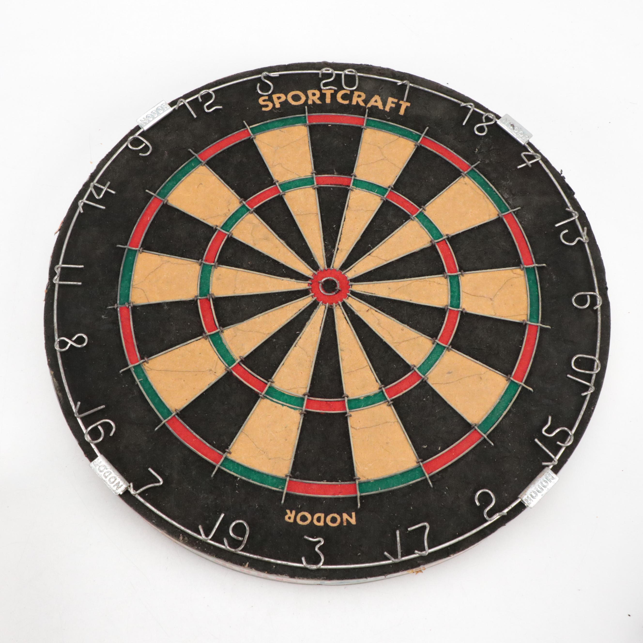 Sport Craft Dart Board with Backgammon, Poker Chips and More
